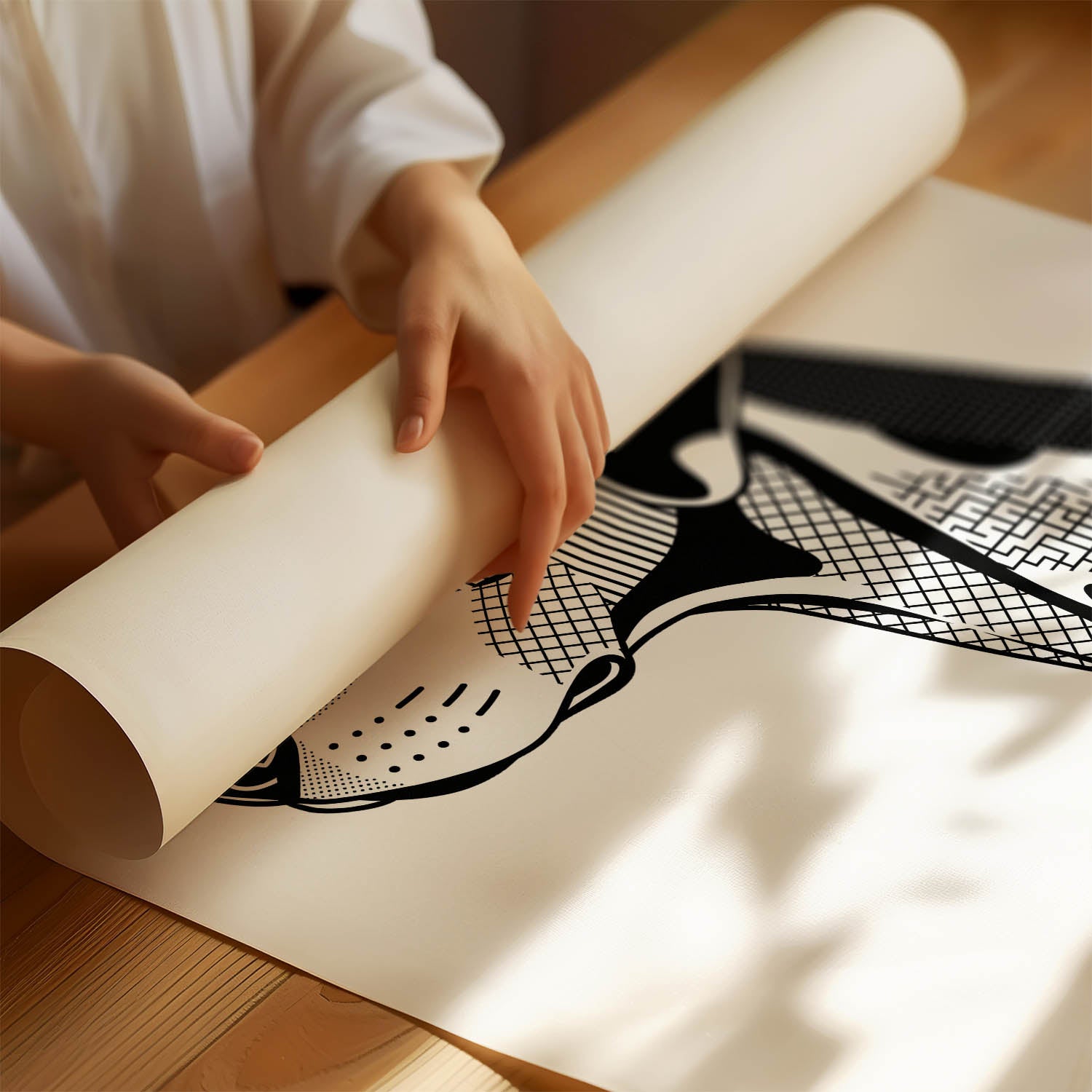 German Pointer Geometric Line Art mockup