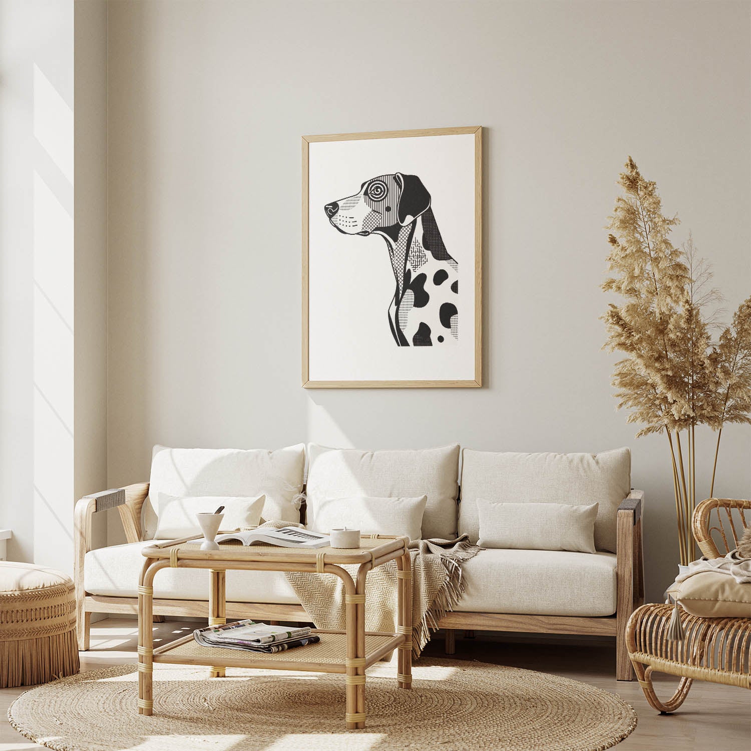 German Pointer Geometric Line Art mockup