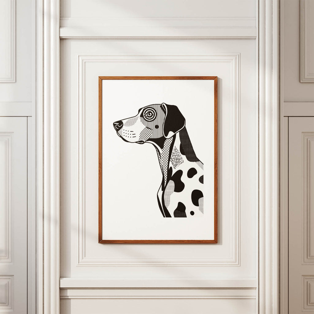 German Pointer Geometric Line Art mockup