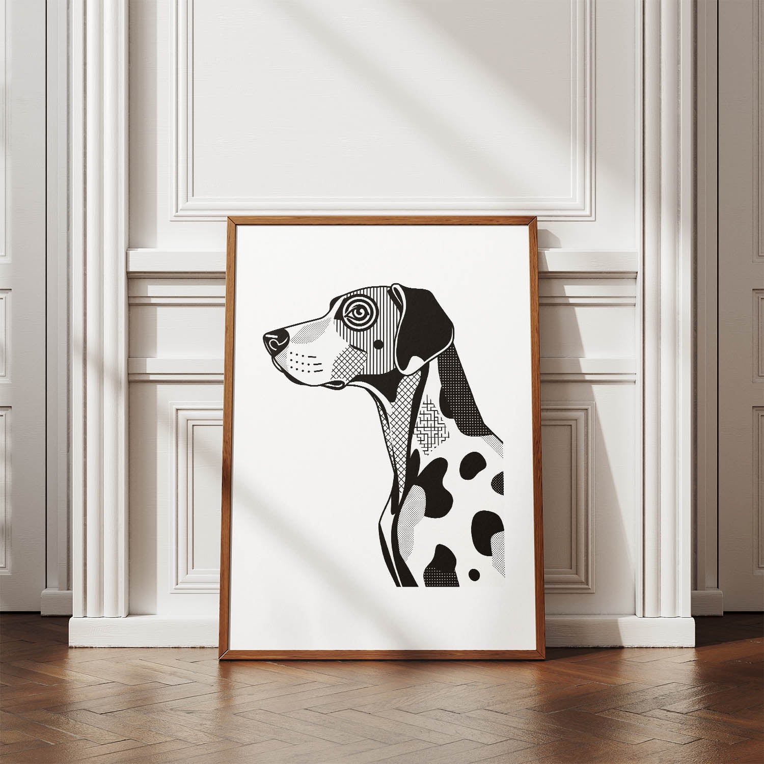 German Pointer Geometric Line Art mockup