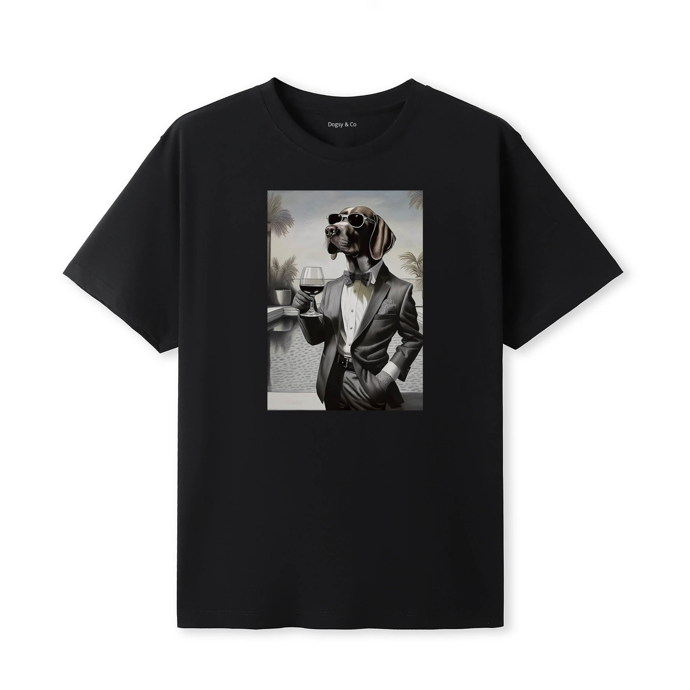 German Pointer distinguished gentleman dog t-shirt - black