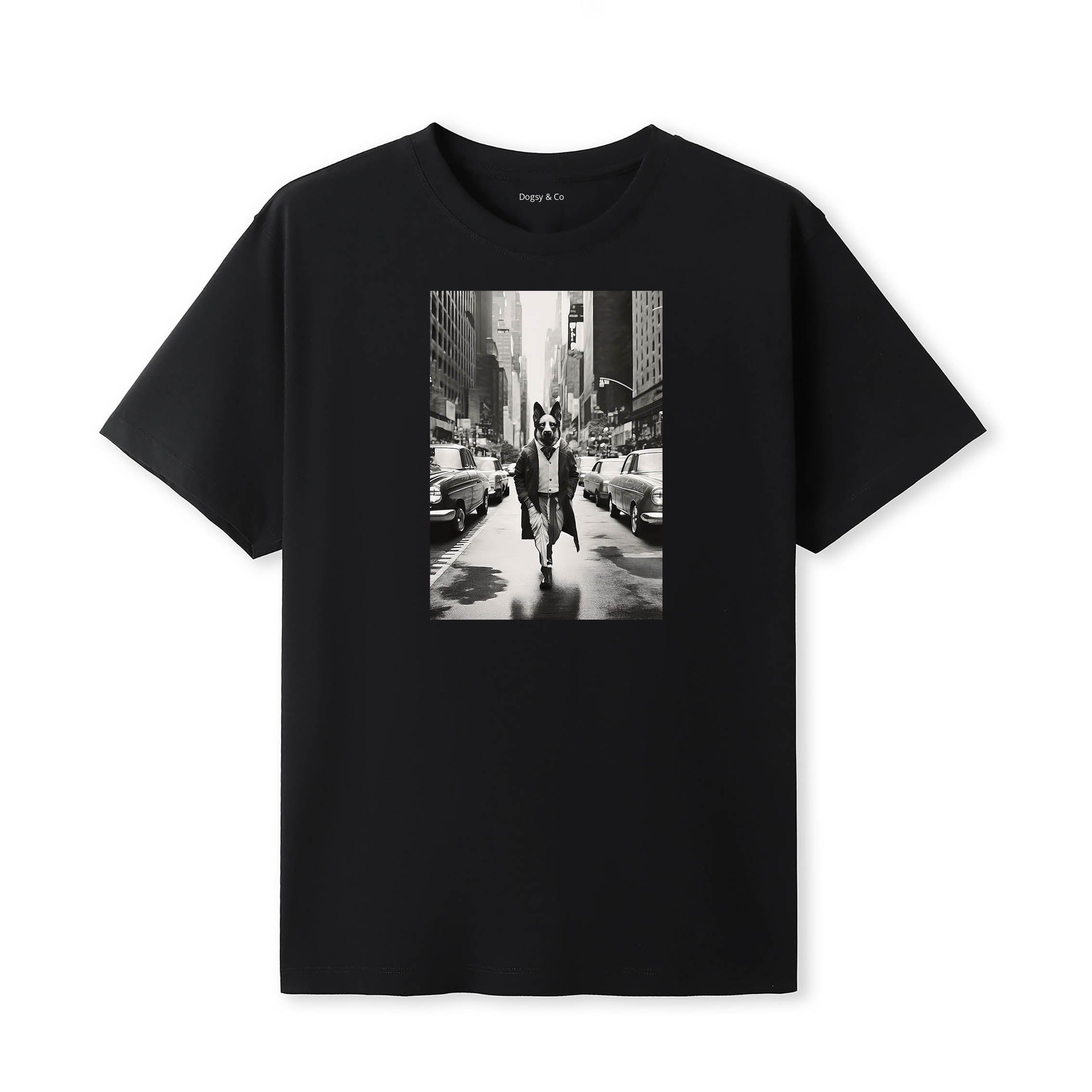 German Shepherd Dogsy Dean T-Shirt Black