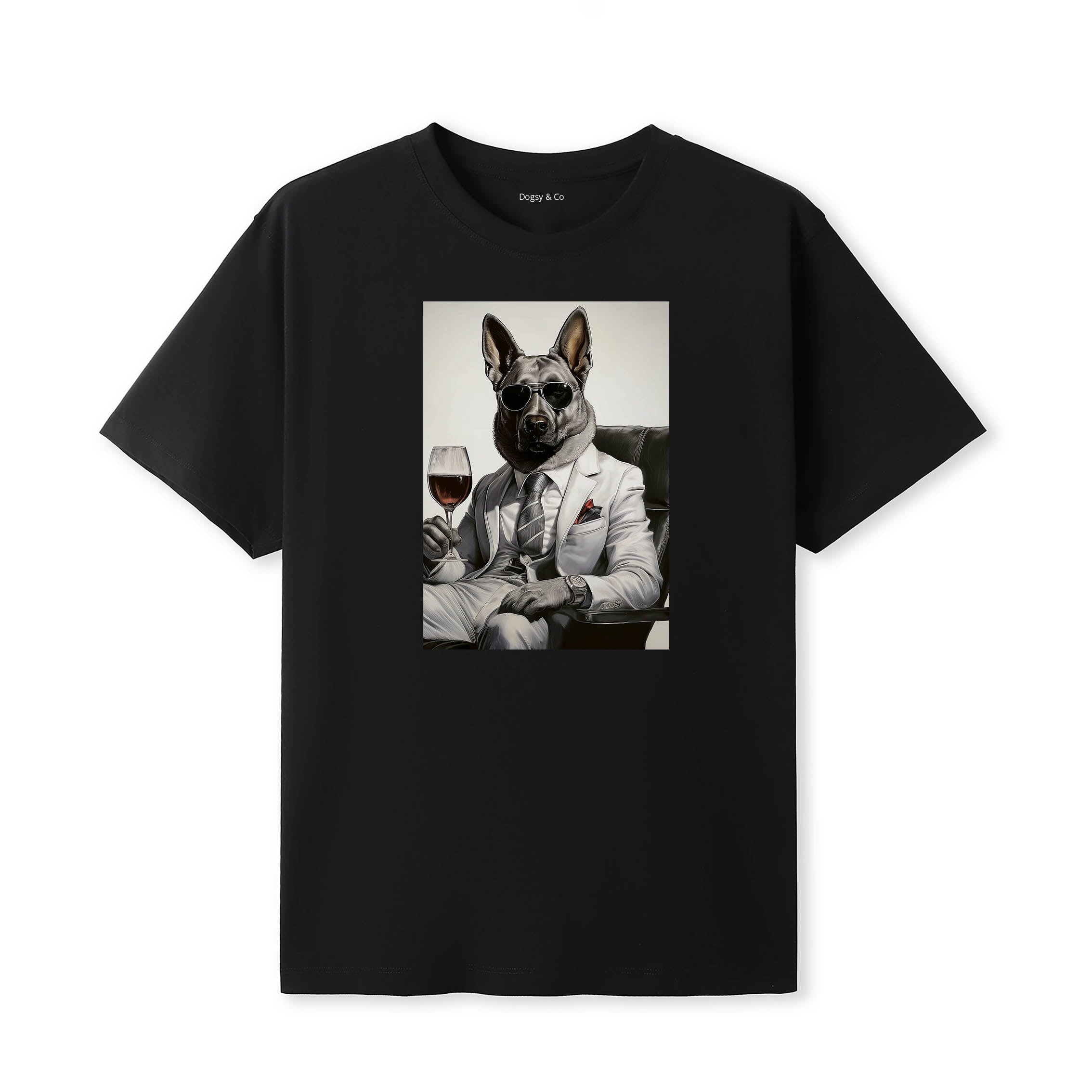 German Shepherd distinguished gentleman dog t-shirt - black