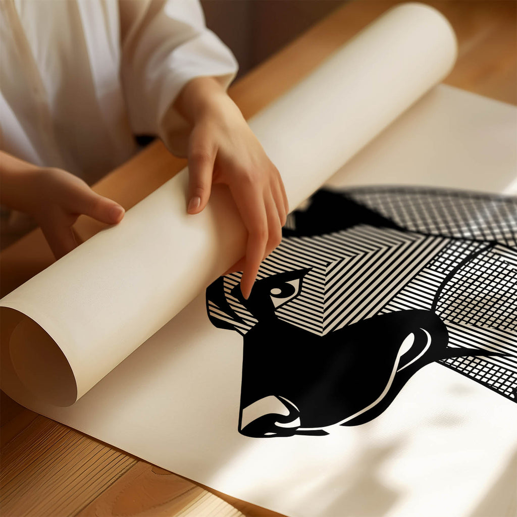 German Shepherd Geometric Line Art mockup
