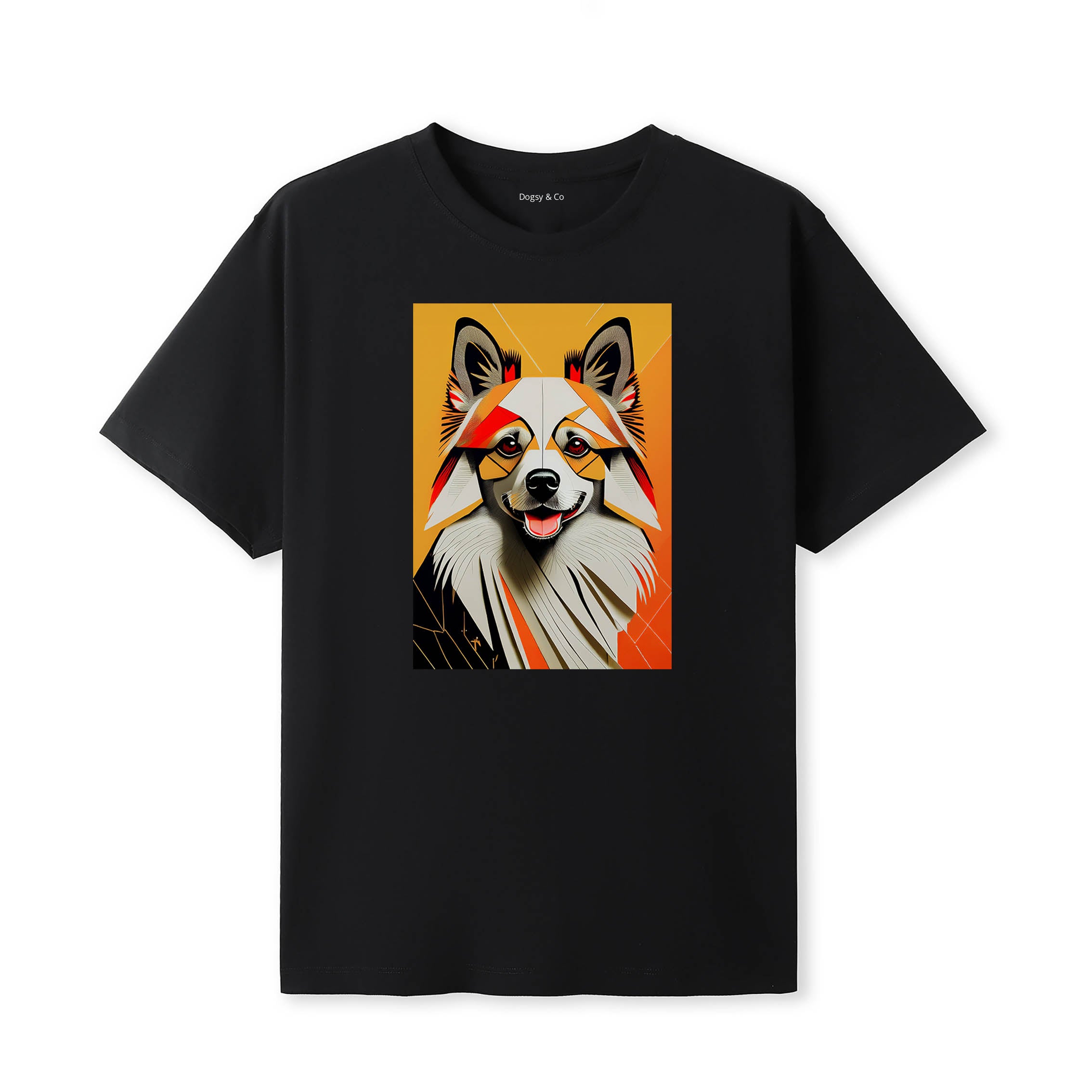 German Spitz Retro Geo Orange Dog T-Shirt | Dogsy & Co