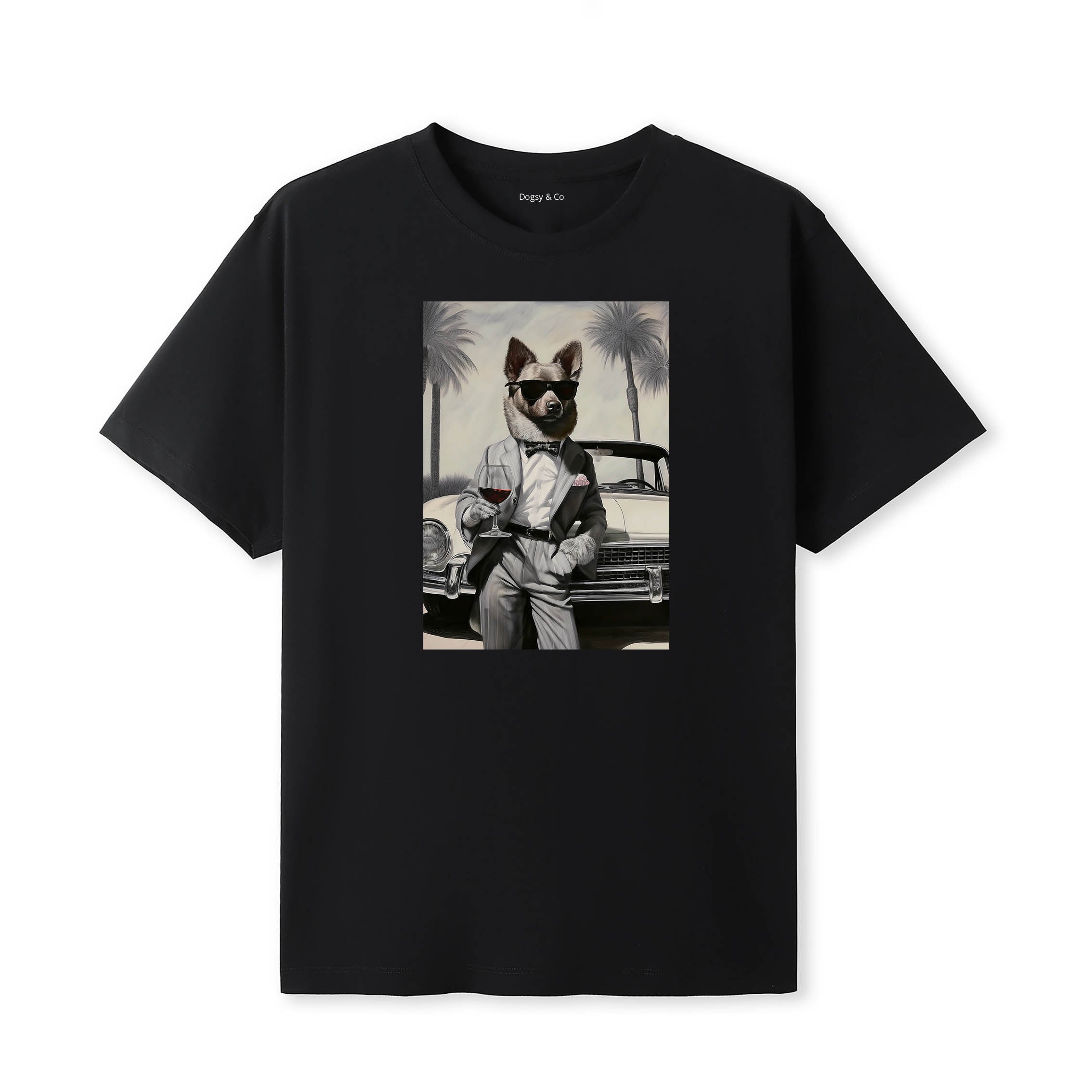 German Spitz distinguished gentleman dog t-shirt - black