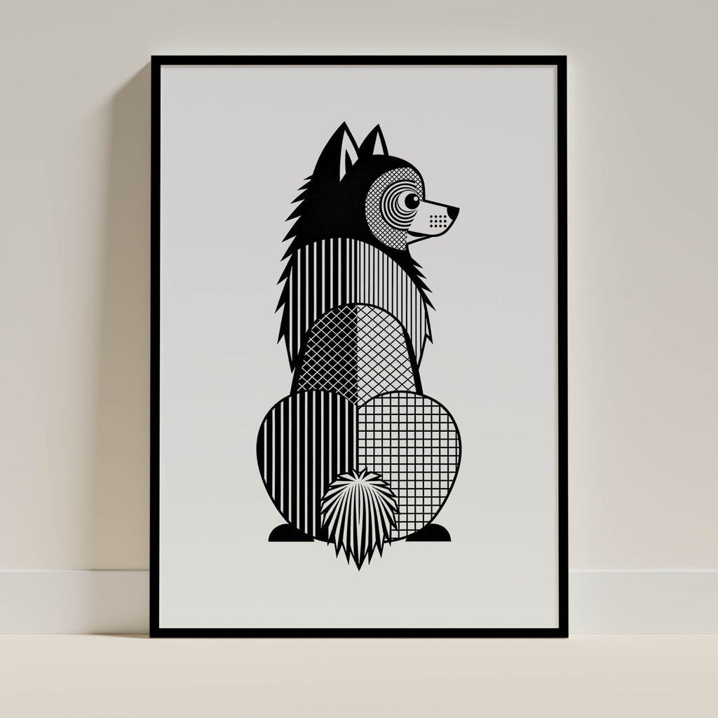German Spitz Geometric Line Art mockup