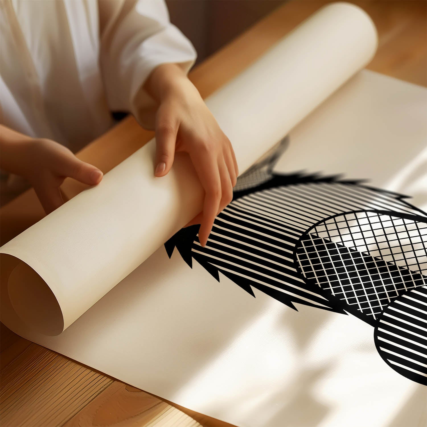 German Spitz Geometric Line Art mockup