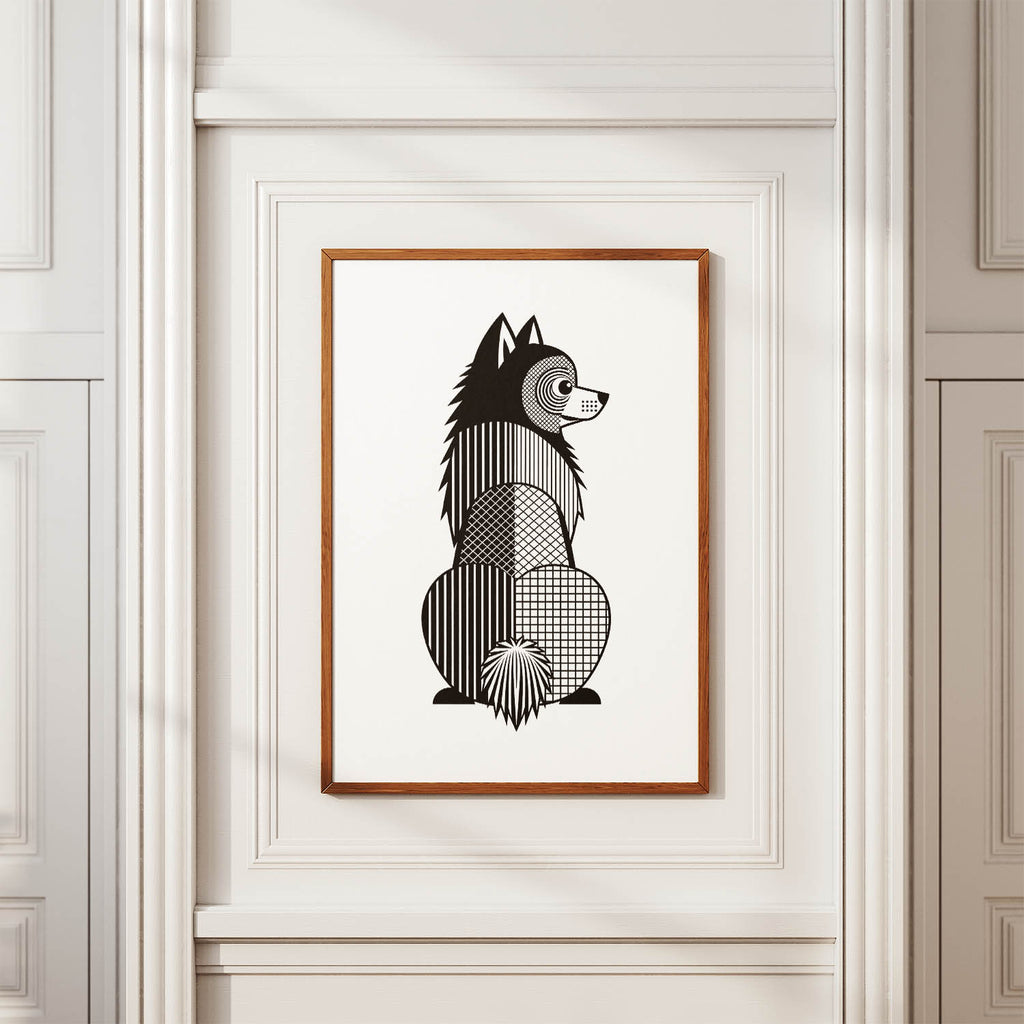 German Spitz Geometric Line Art mockup