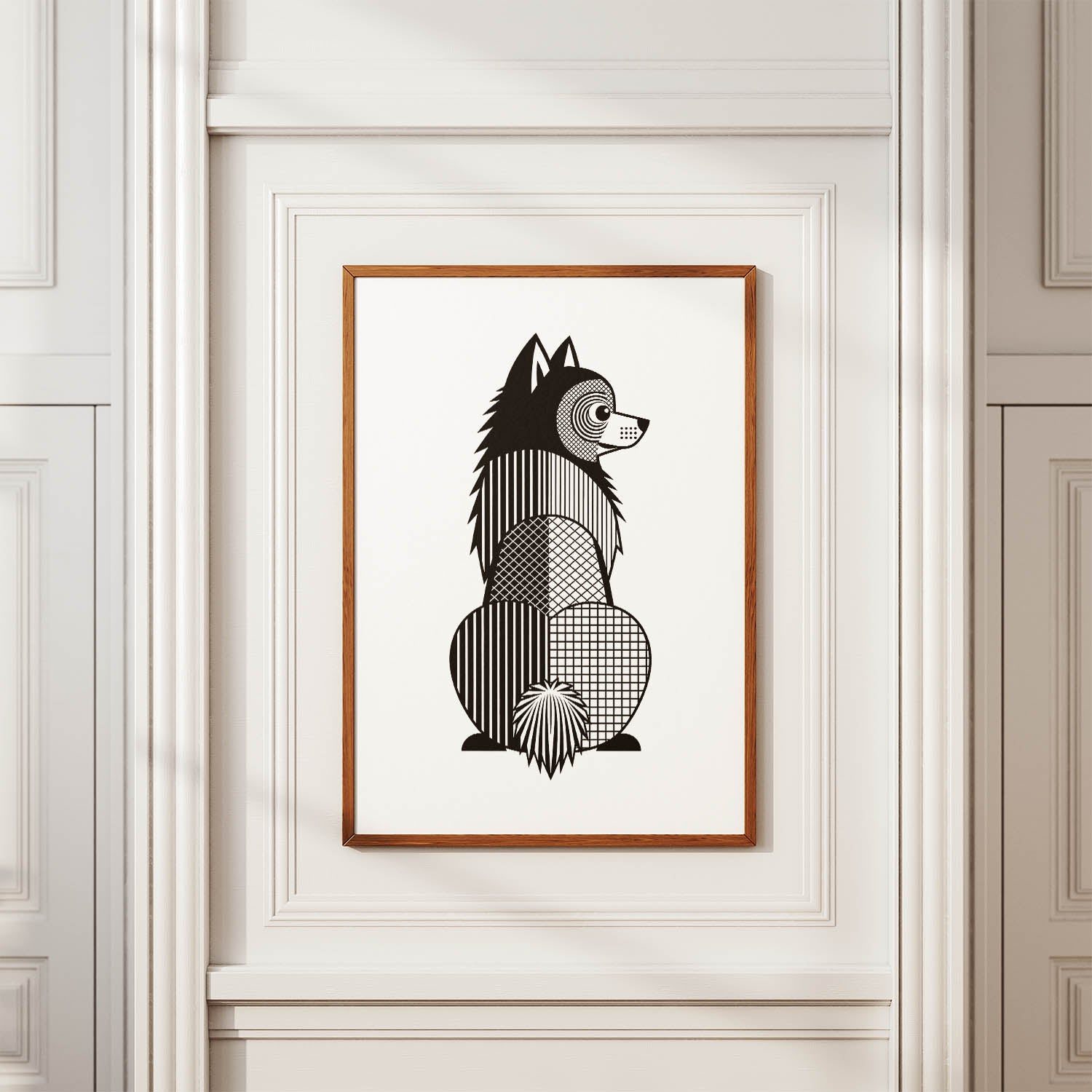 German Spitz Geometric Line Art mockup