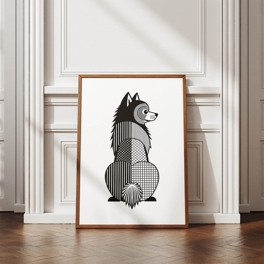 German Spitz Geometric Line Art mockup