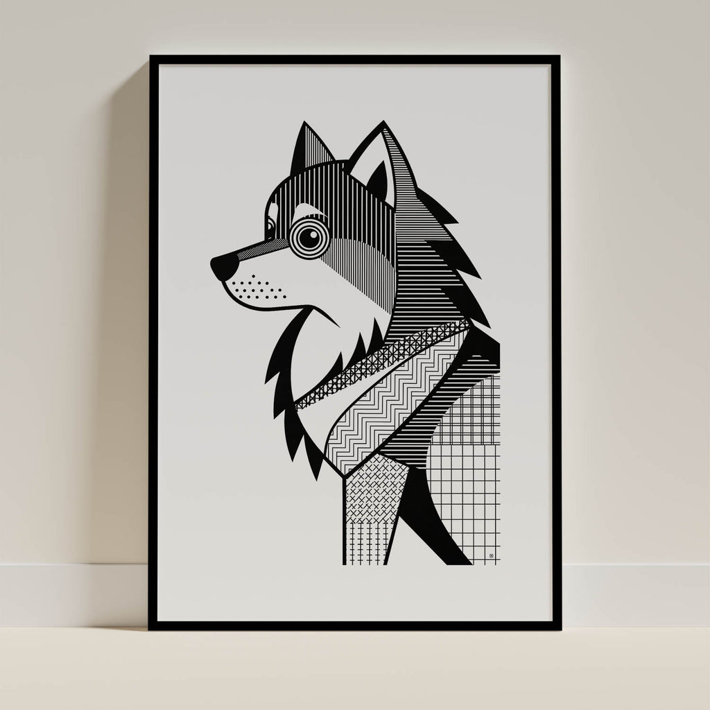 German Spitz Geometric Line Art mockup