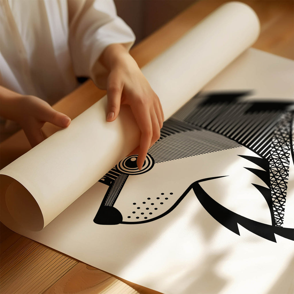 German Spitz Geometric Line Art mockup
