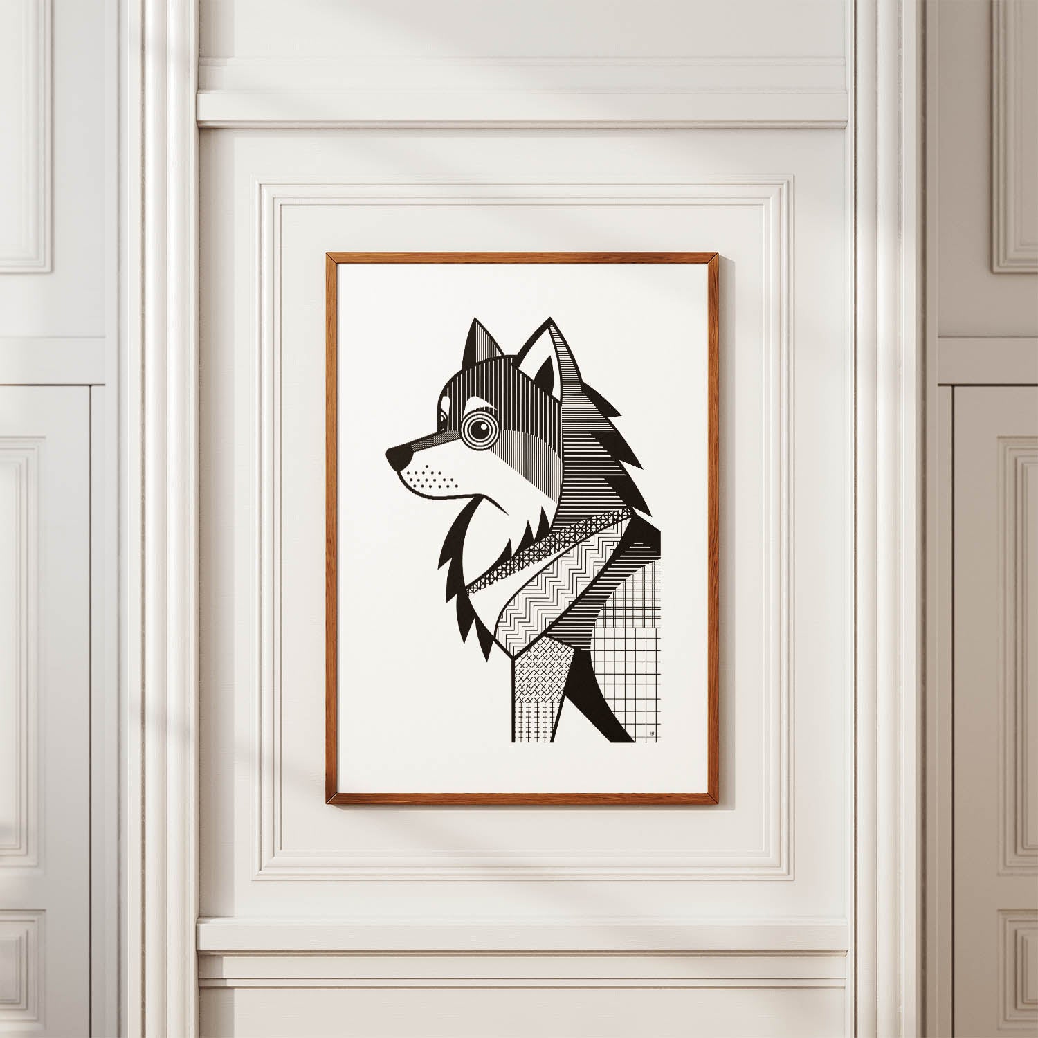 German Spitz Geometric Line Art mockup