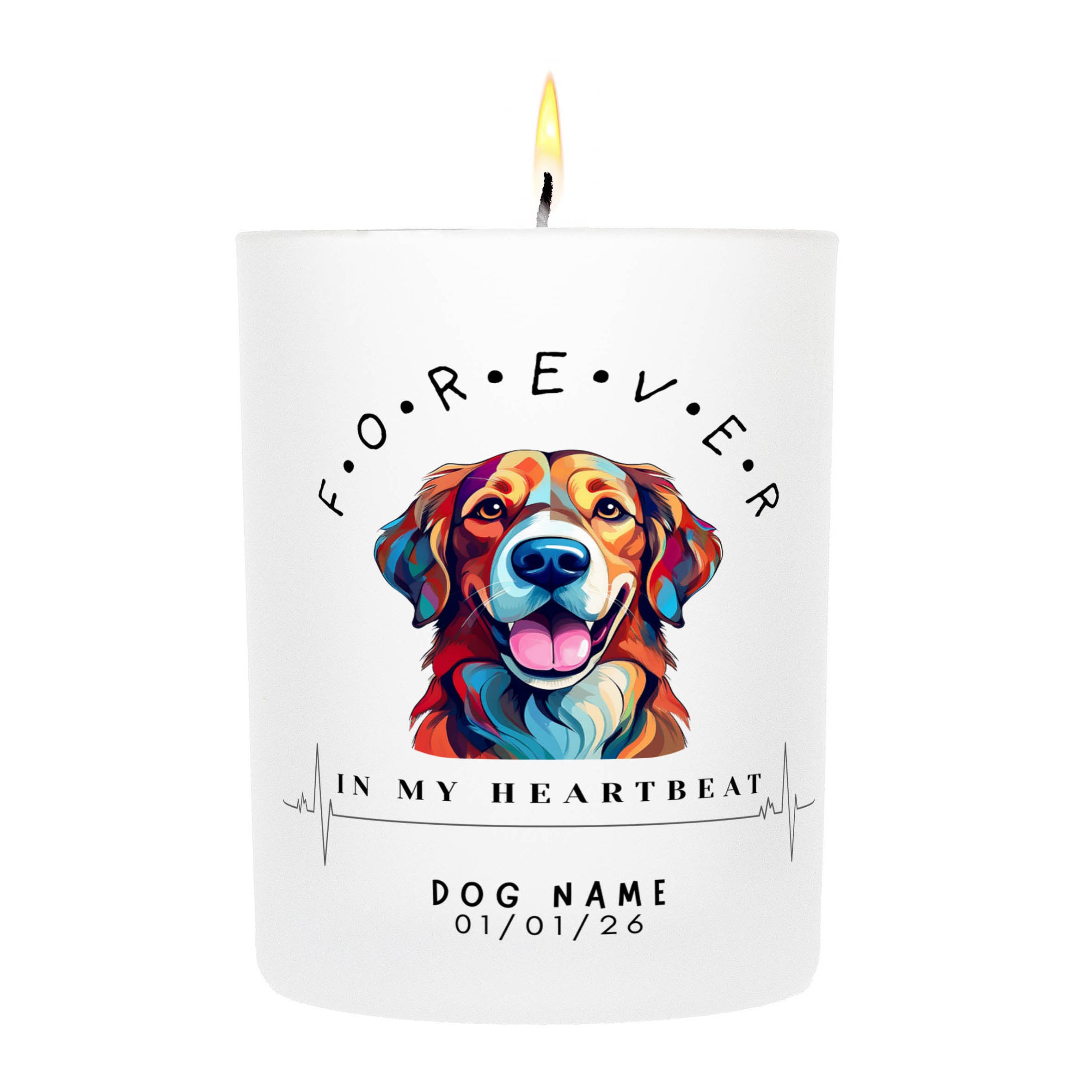 Golden Retriever – Forever in My Heartbeat Custom Candle