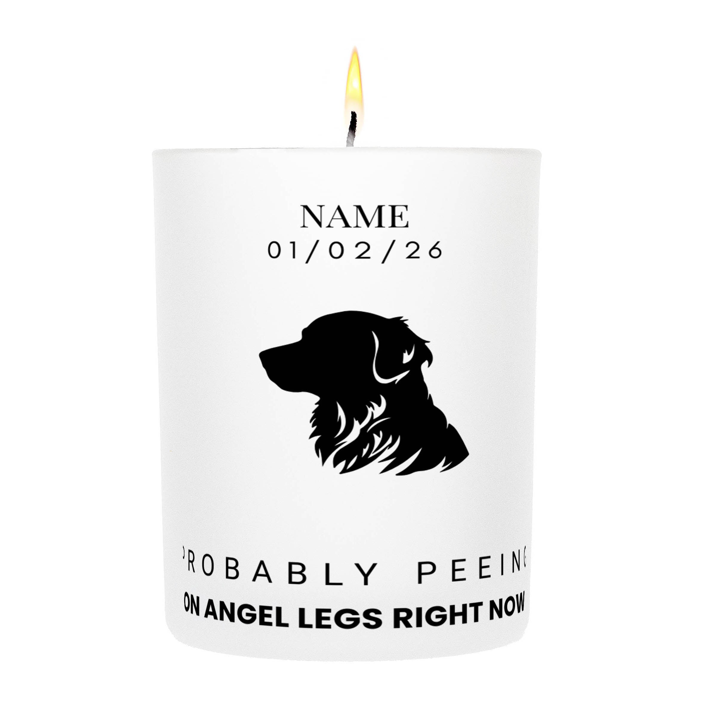 Golden Retriever – Probably Peeing on Angel Legs Right Now Custom Candle