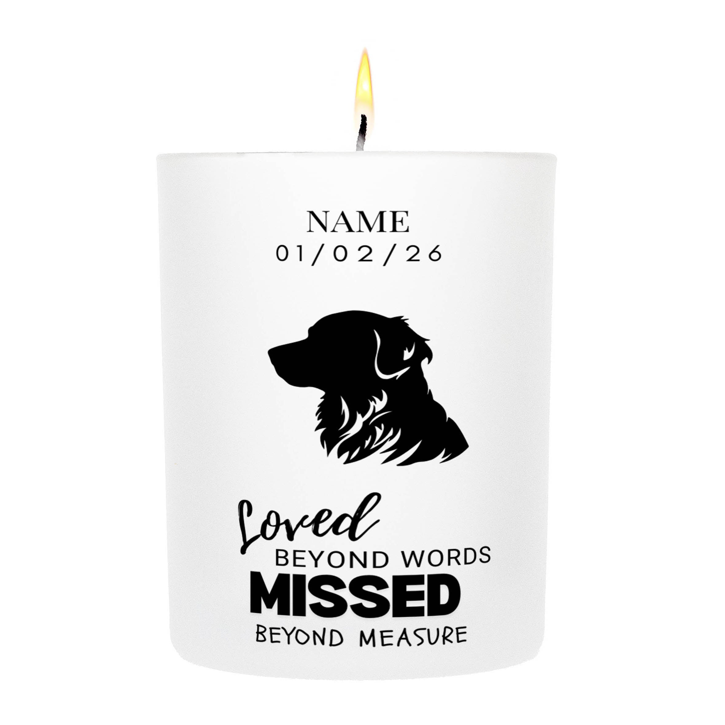 Golden Retriever – Loved Beyond Words, Missed Beyond Measure Custom Candle