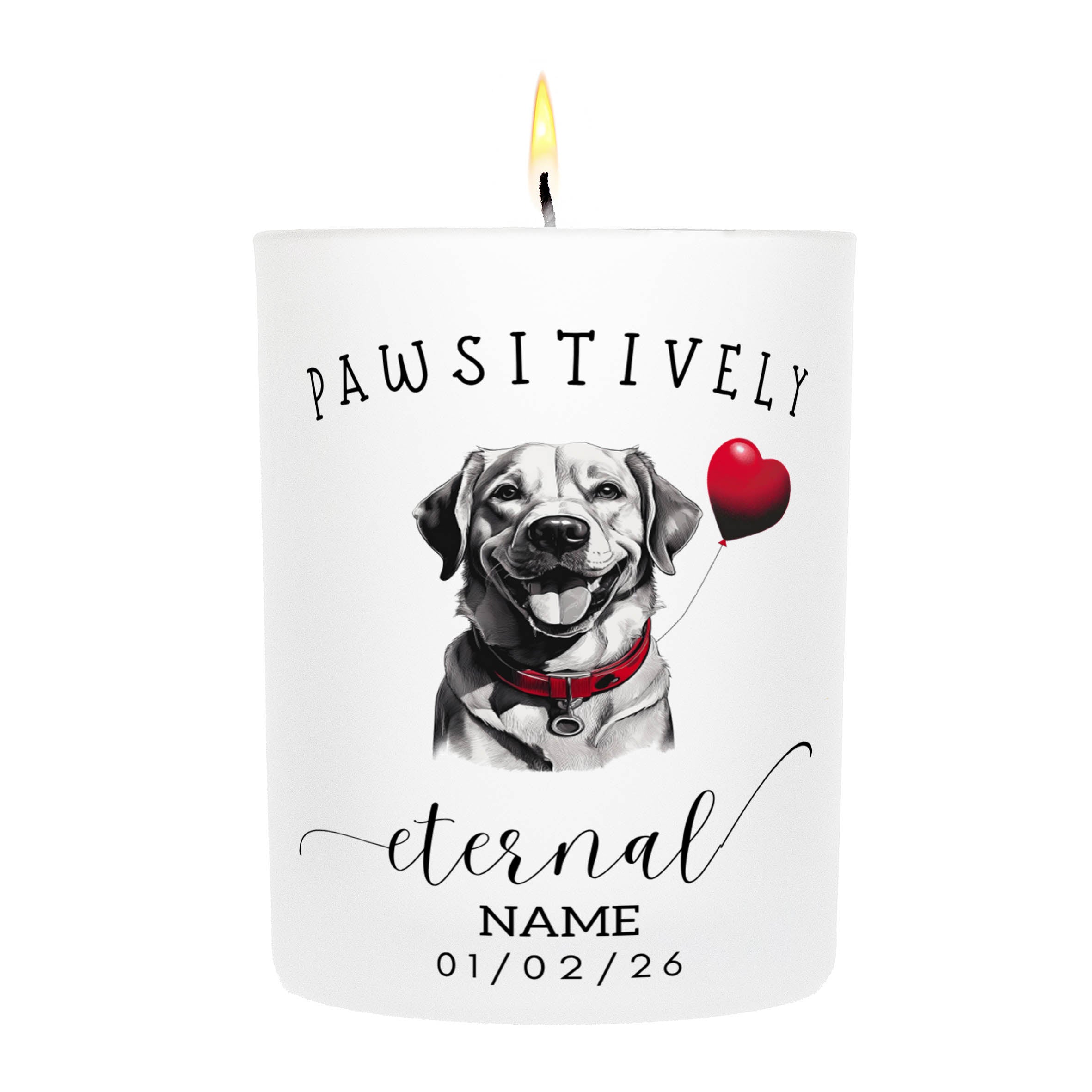 Golden Retriever In Memory Custom Pawsitively Eternal Candle White