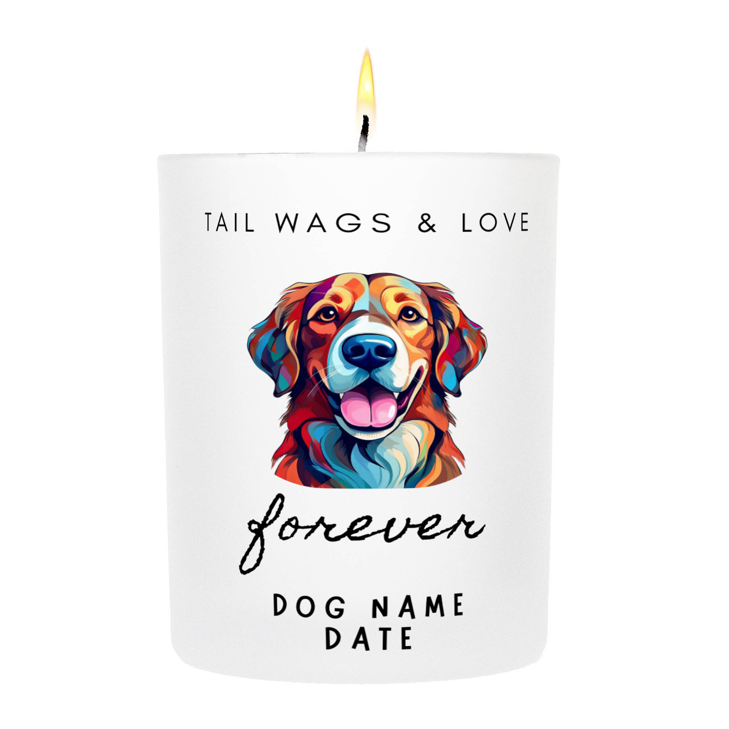 GOLDEN RETRIEVER   Tail Wags & Love Custom Candle