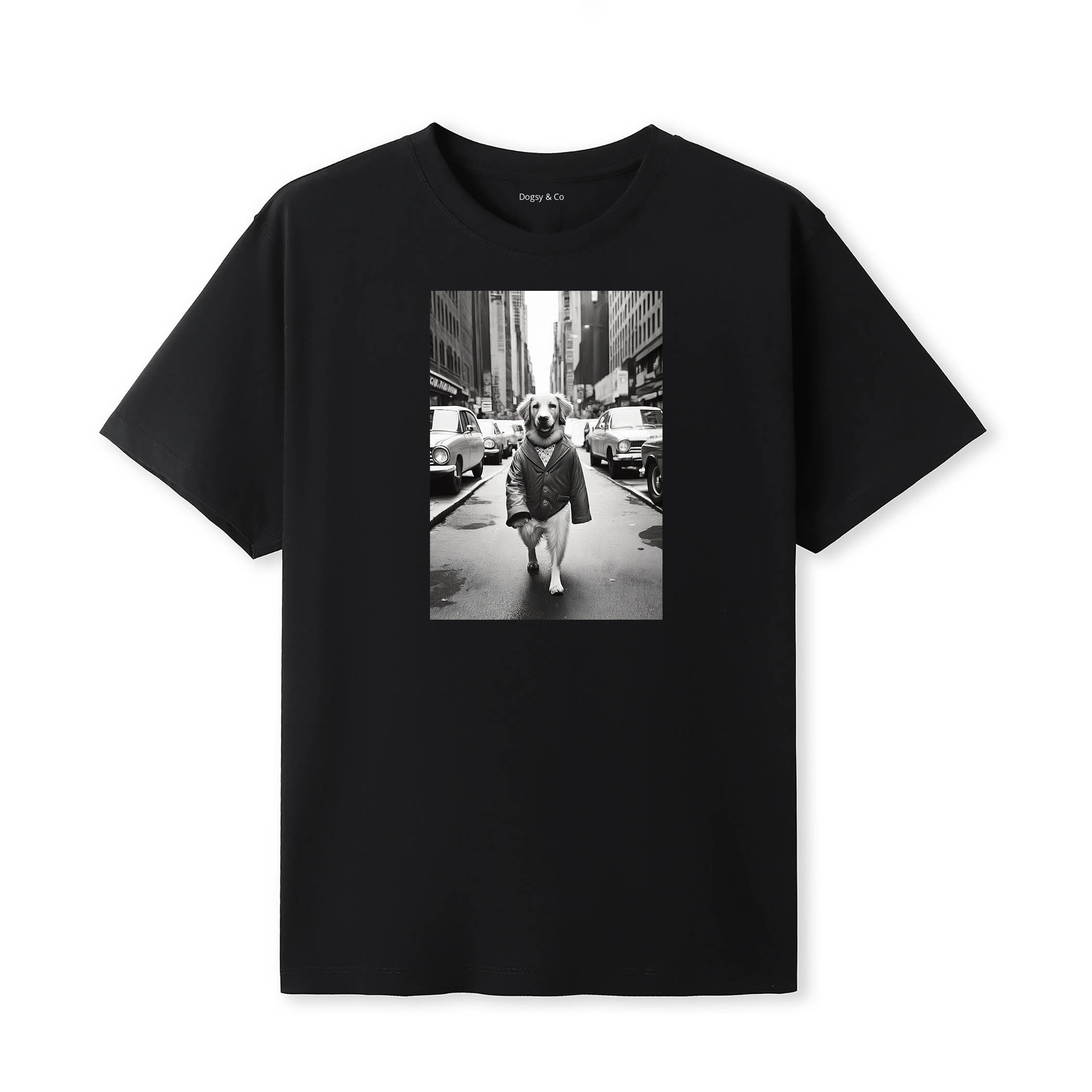 Golden Retriever Dogsy Dean T-Shirt Black