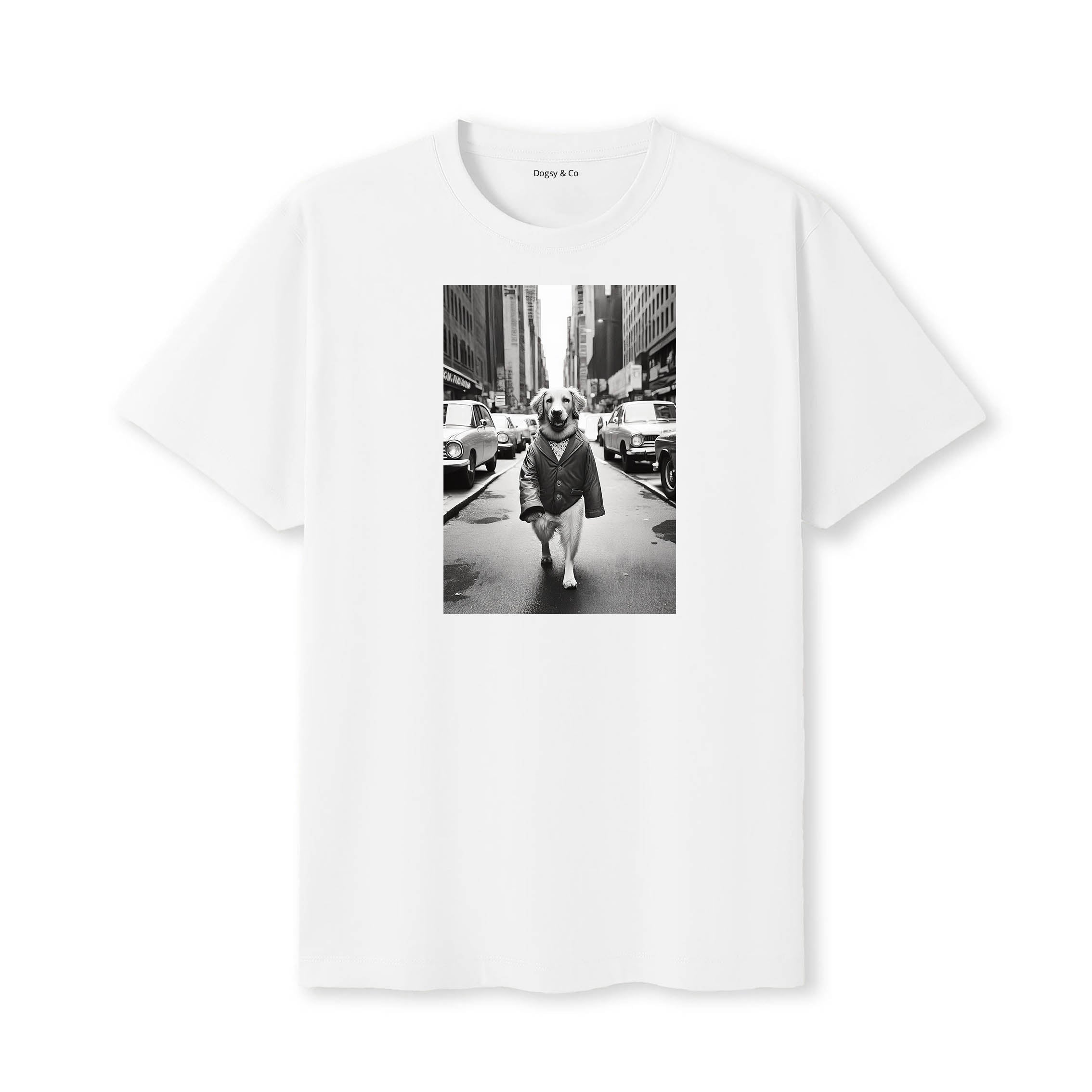 Golden Retriever Dogsy Dean T-Shirt White