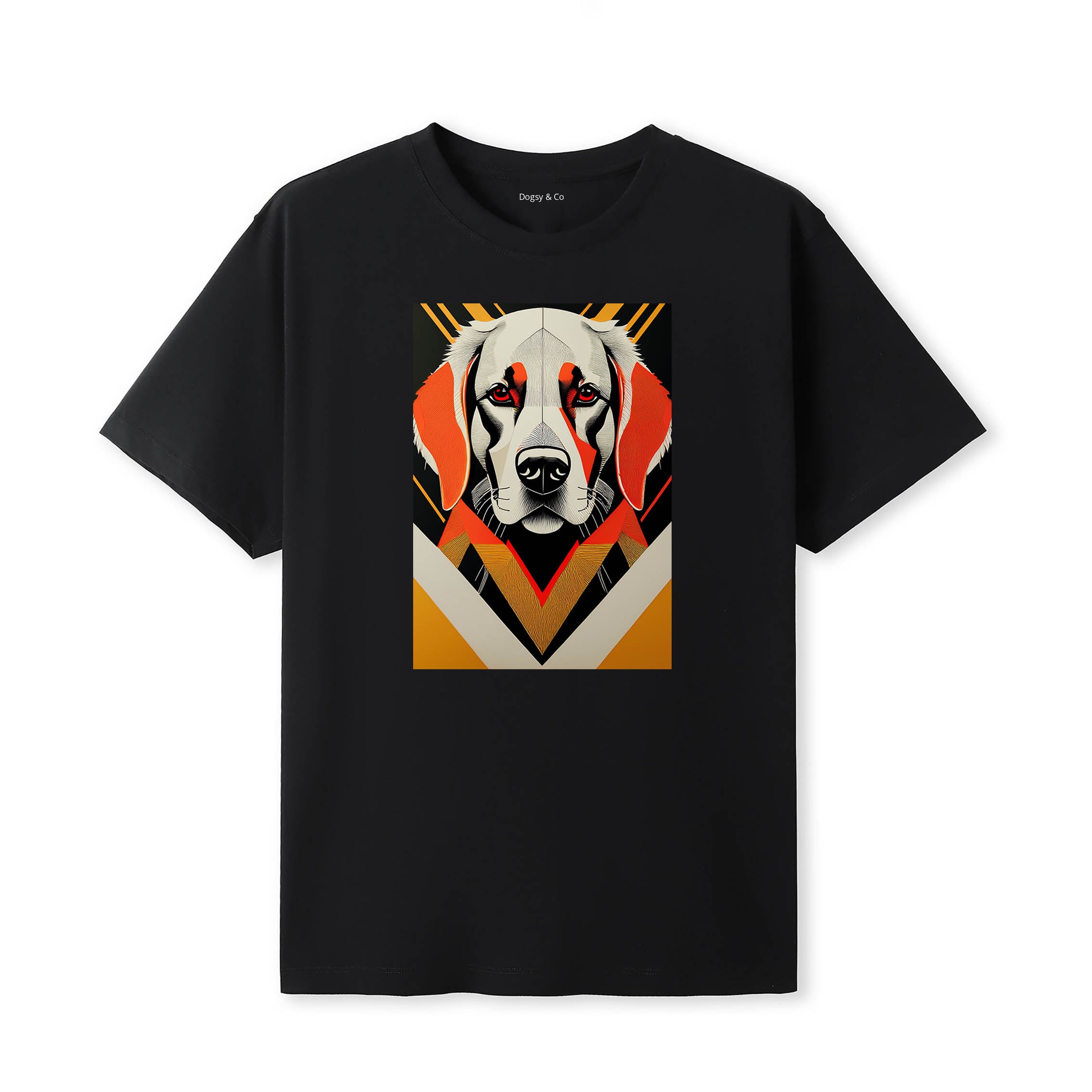 Golden Retriever Retro Geo Orange Dog T-Shirt | Dogsy & Co