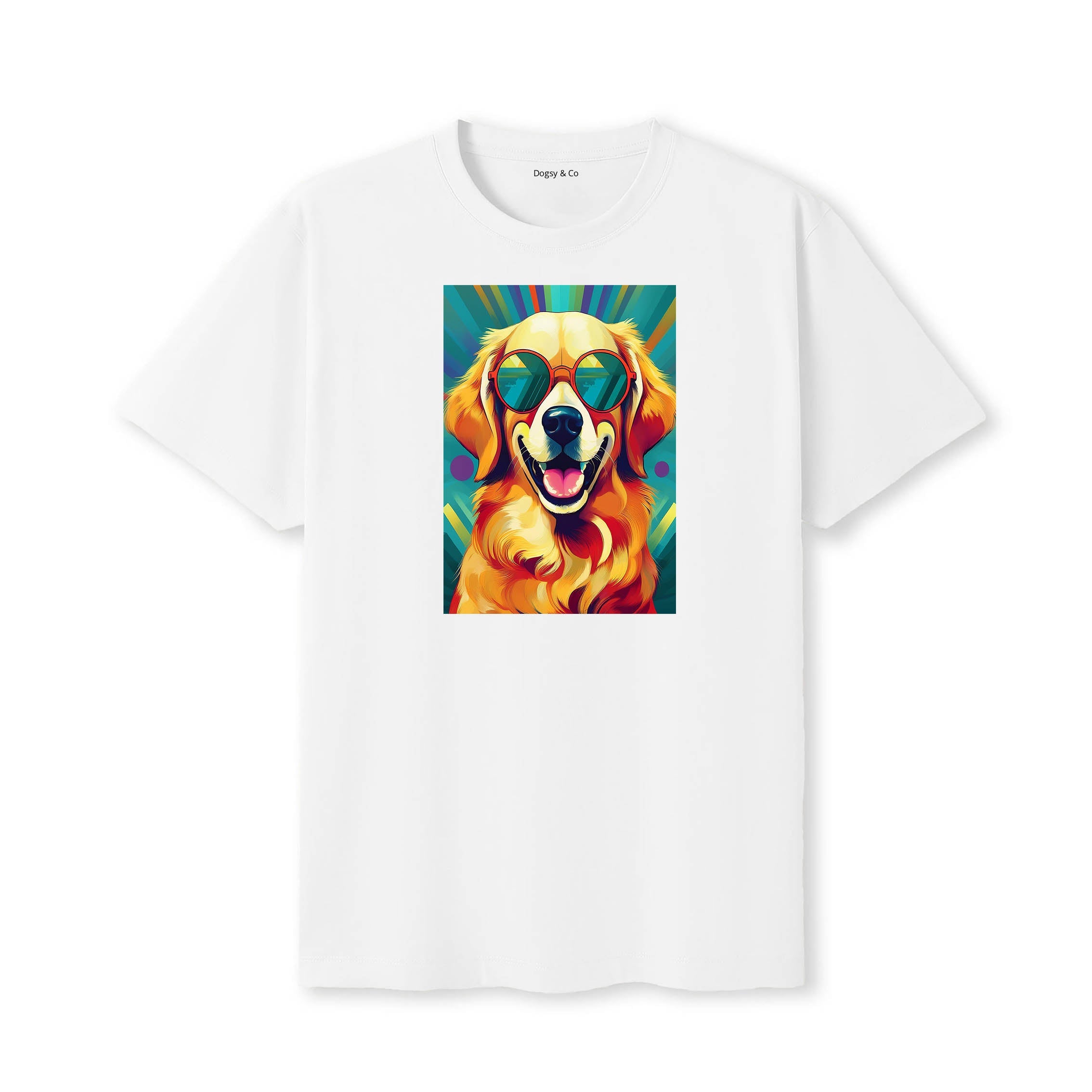 Golden Retriever Sunnies Dog T-Shirt V2 White