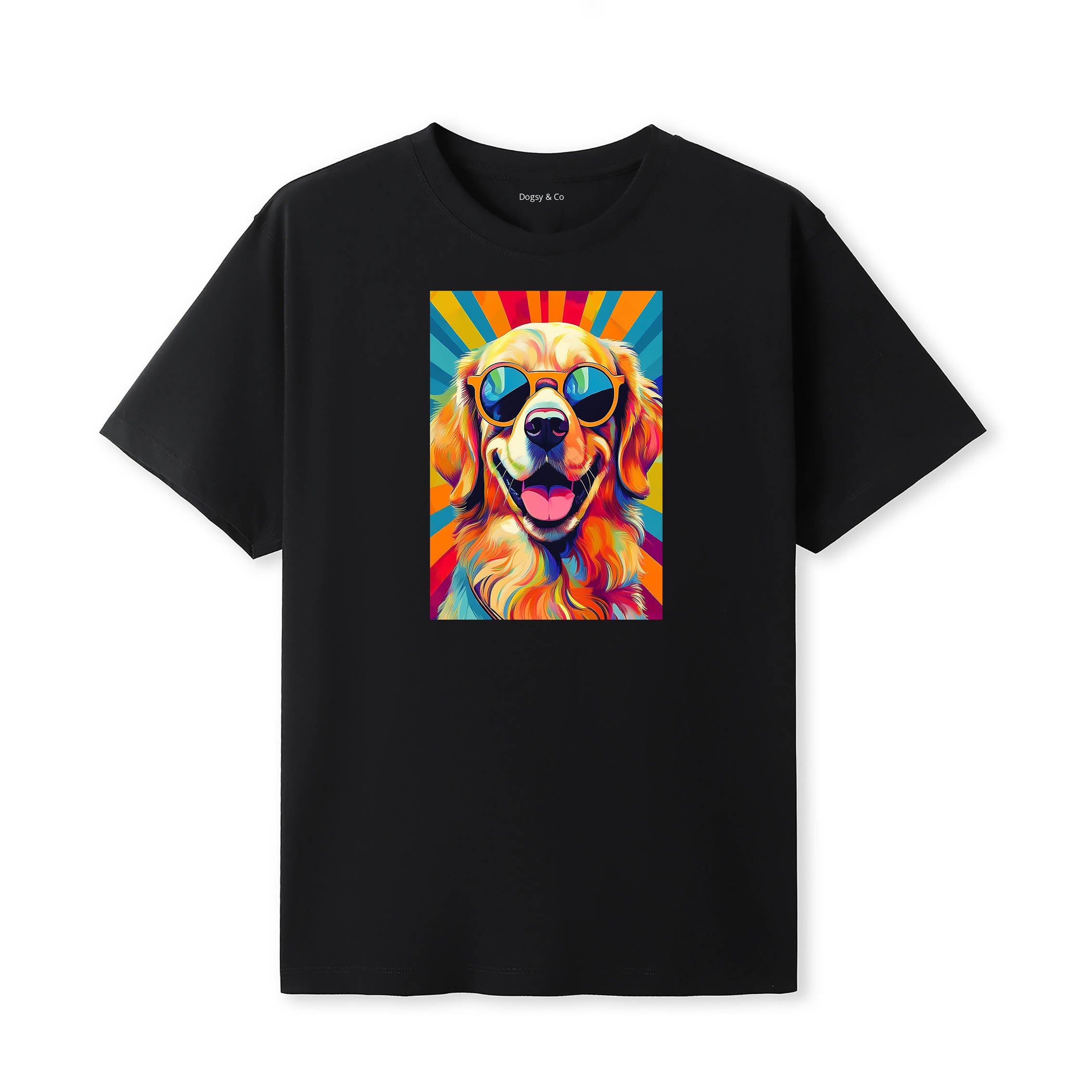 Golden Retriever Sunnies Dog T-Shirt V3 Black