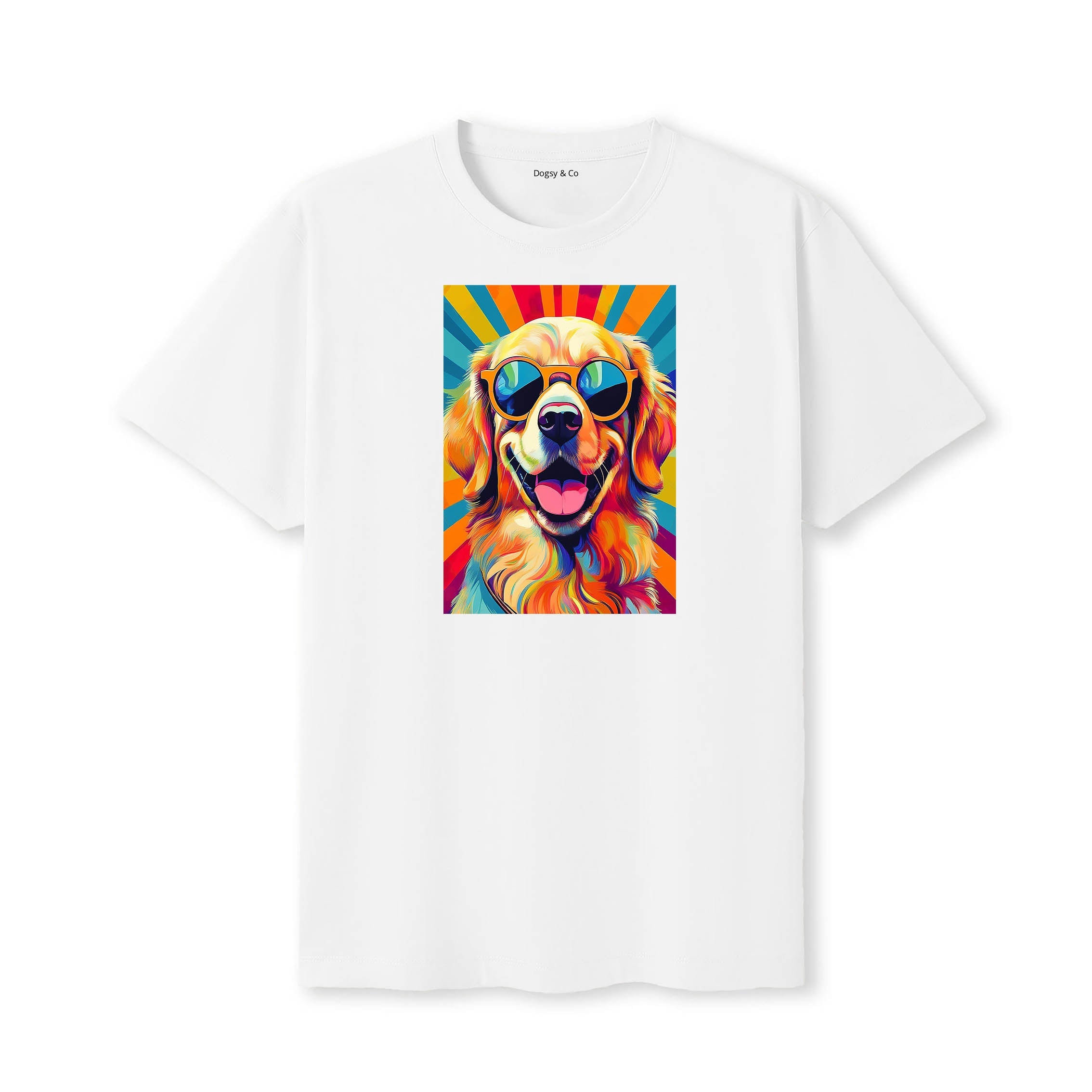 Golden Retriever Sunnies Dog T-Shirt V3 White