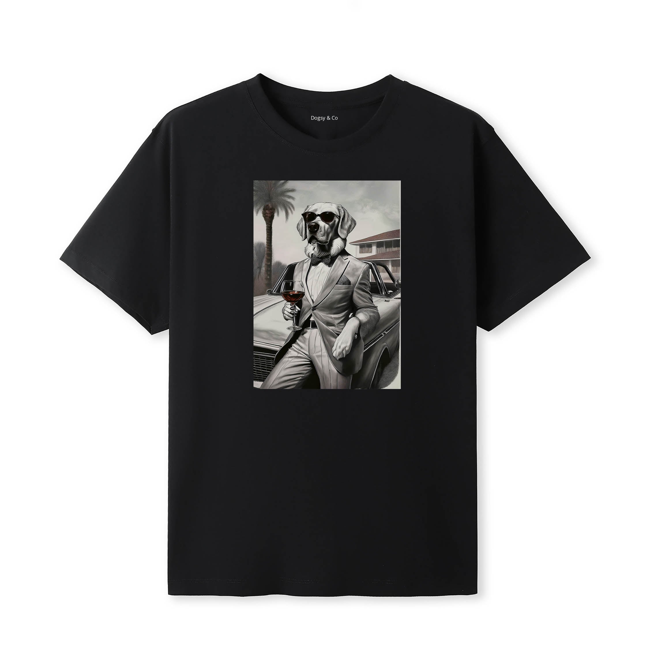 Golden Retriever distinguished gentleman dog t-shirt - black