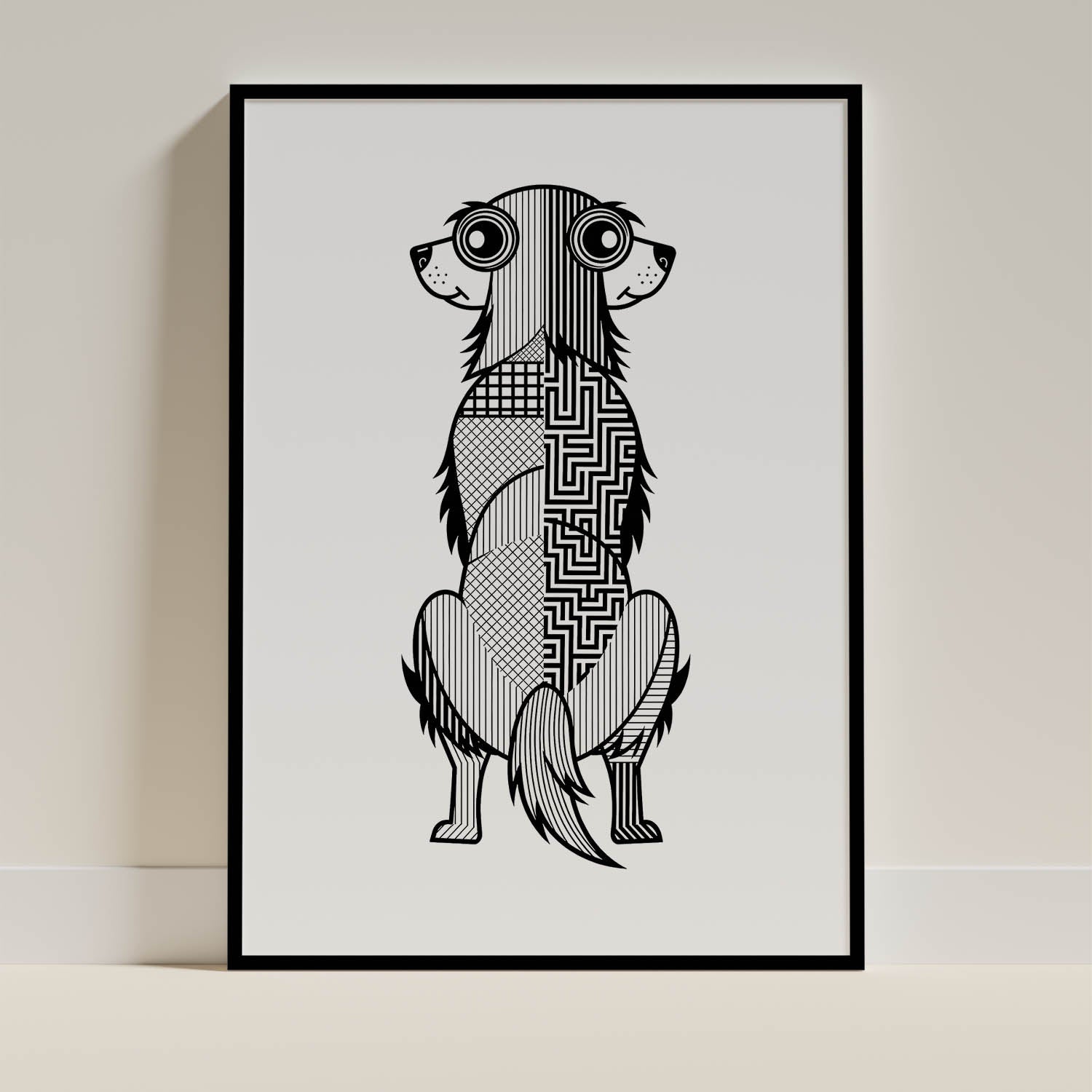 Golden Retriever Geometric Line Art mockup