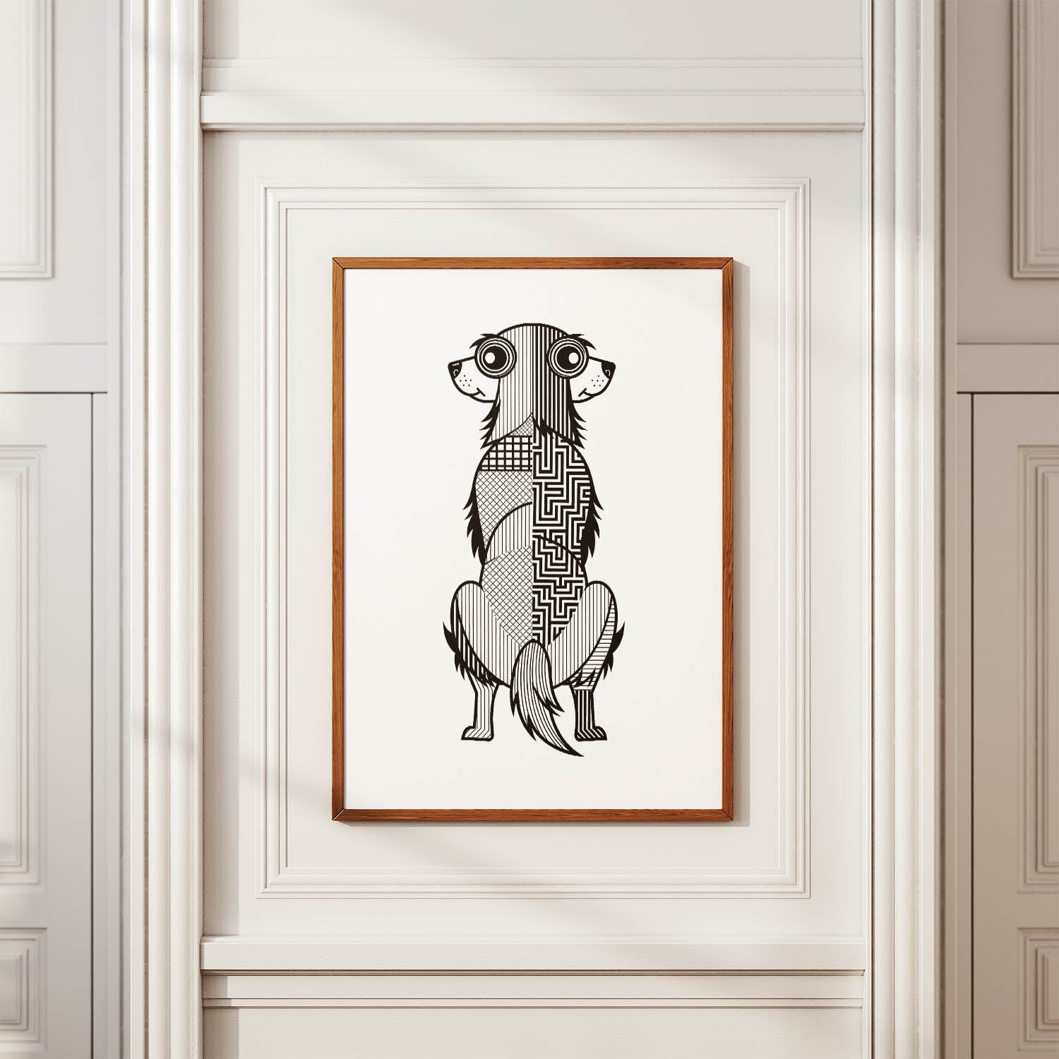 Golden Retriever Geometric Line Art mockup