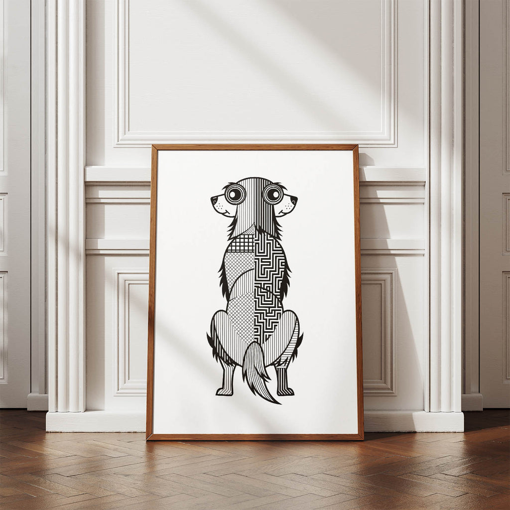 Golden Retriever Geometric Line Art mockup
