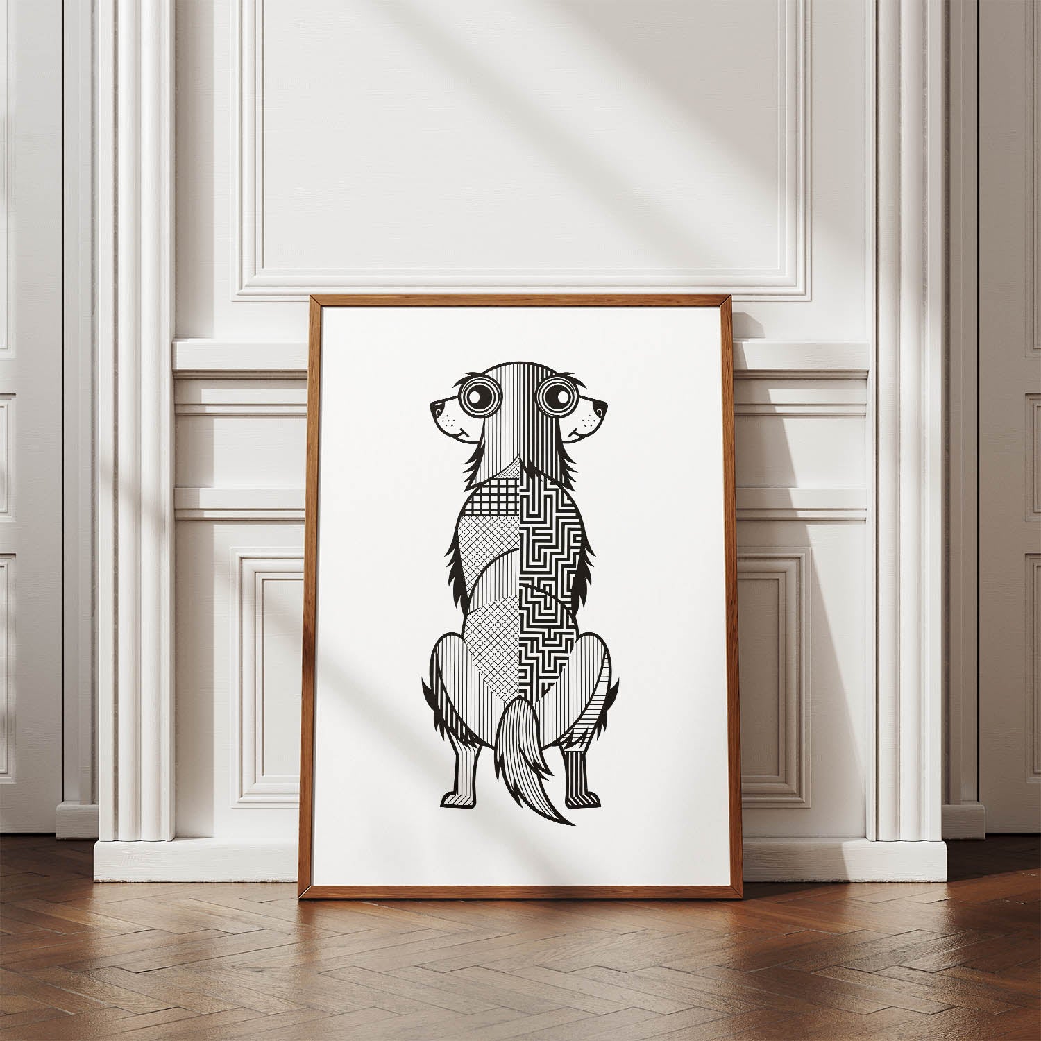Golden Retriever Geometric Line Art mockup