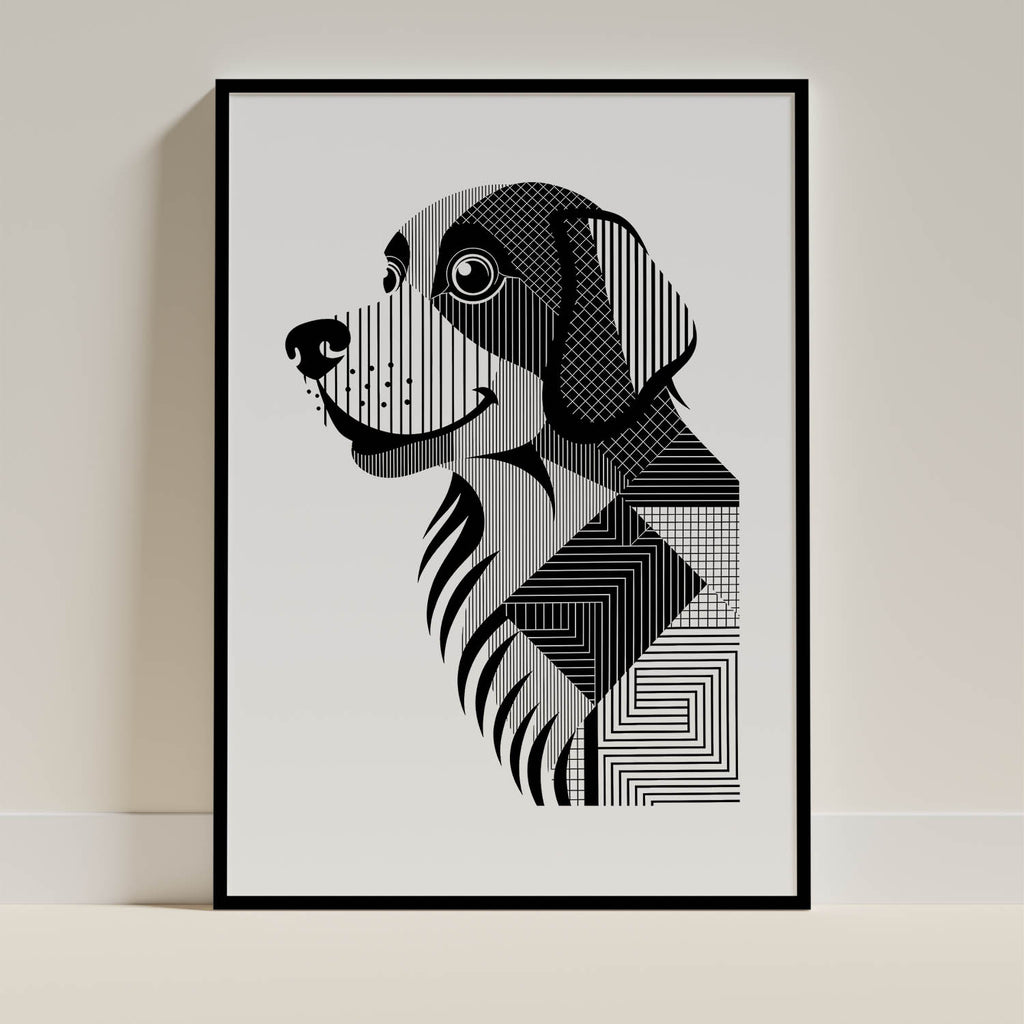 Golden Retriever Geometric Line Art mockup