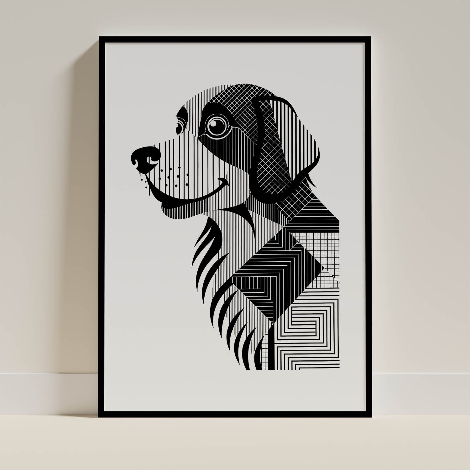 Golden Retriever Geometric Line Art mockup
