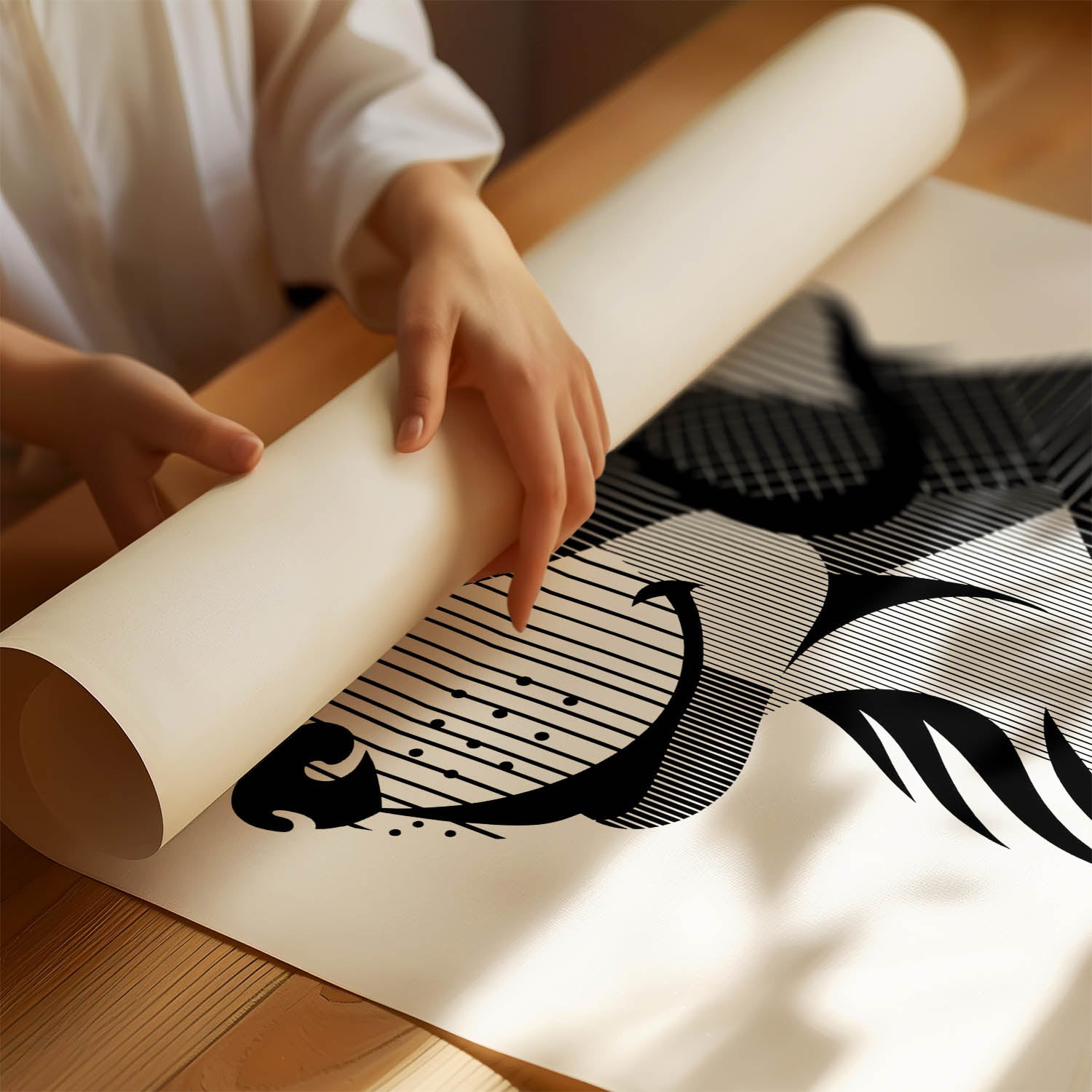 Golden Retriever Geometric Line Art mockup