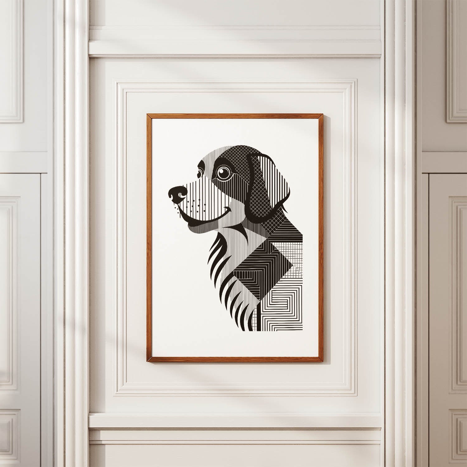 Golden Retriever Geometric Line Art mockup