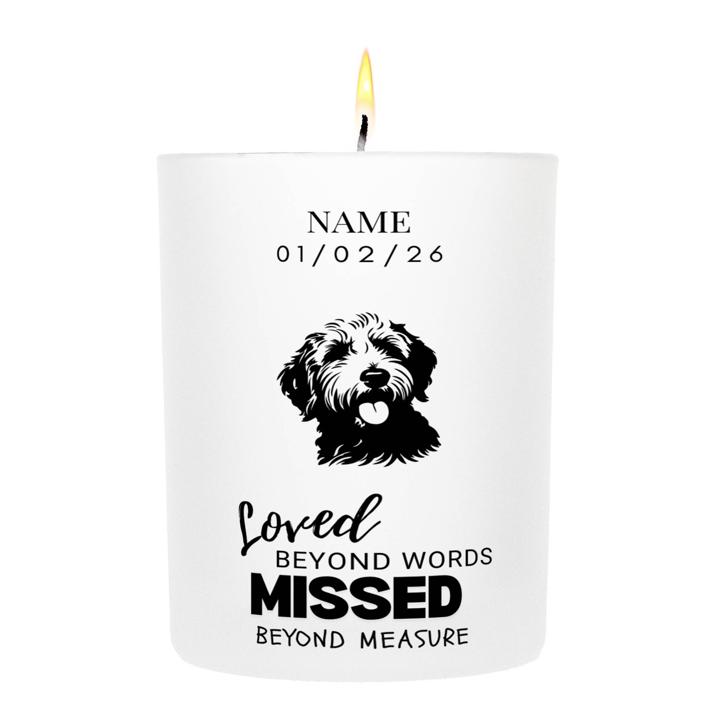 Goldendoodle – Loved Beyond Words, Missed Beyond Measure Custom Candle
