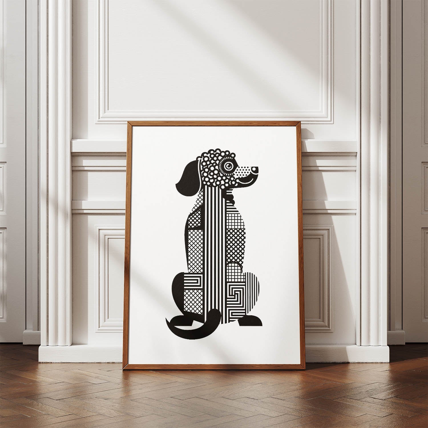 Goldendoodle Geometric Line Art mockup