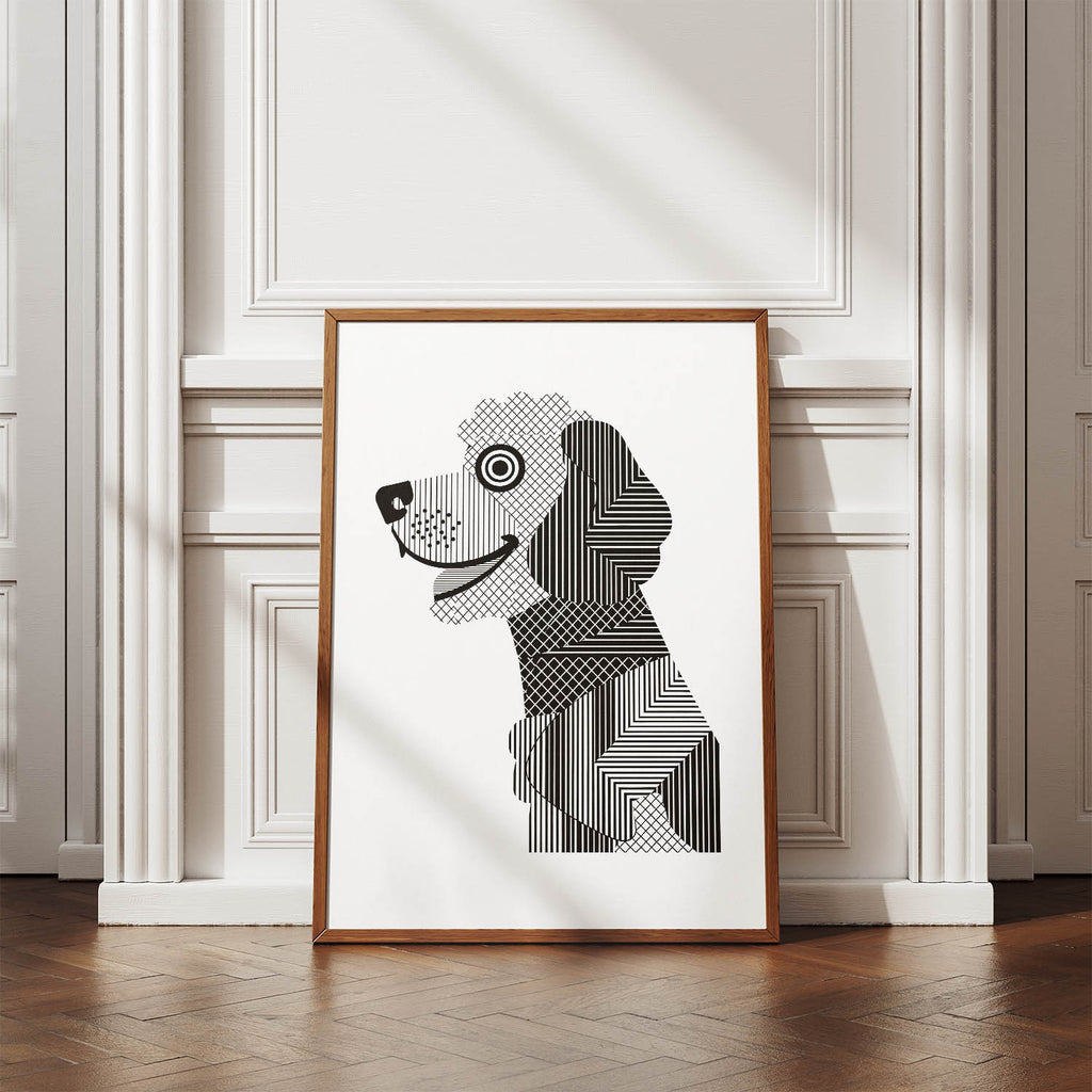 Goldendoodle Geometric Line Art mockup