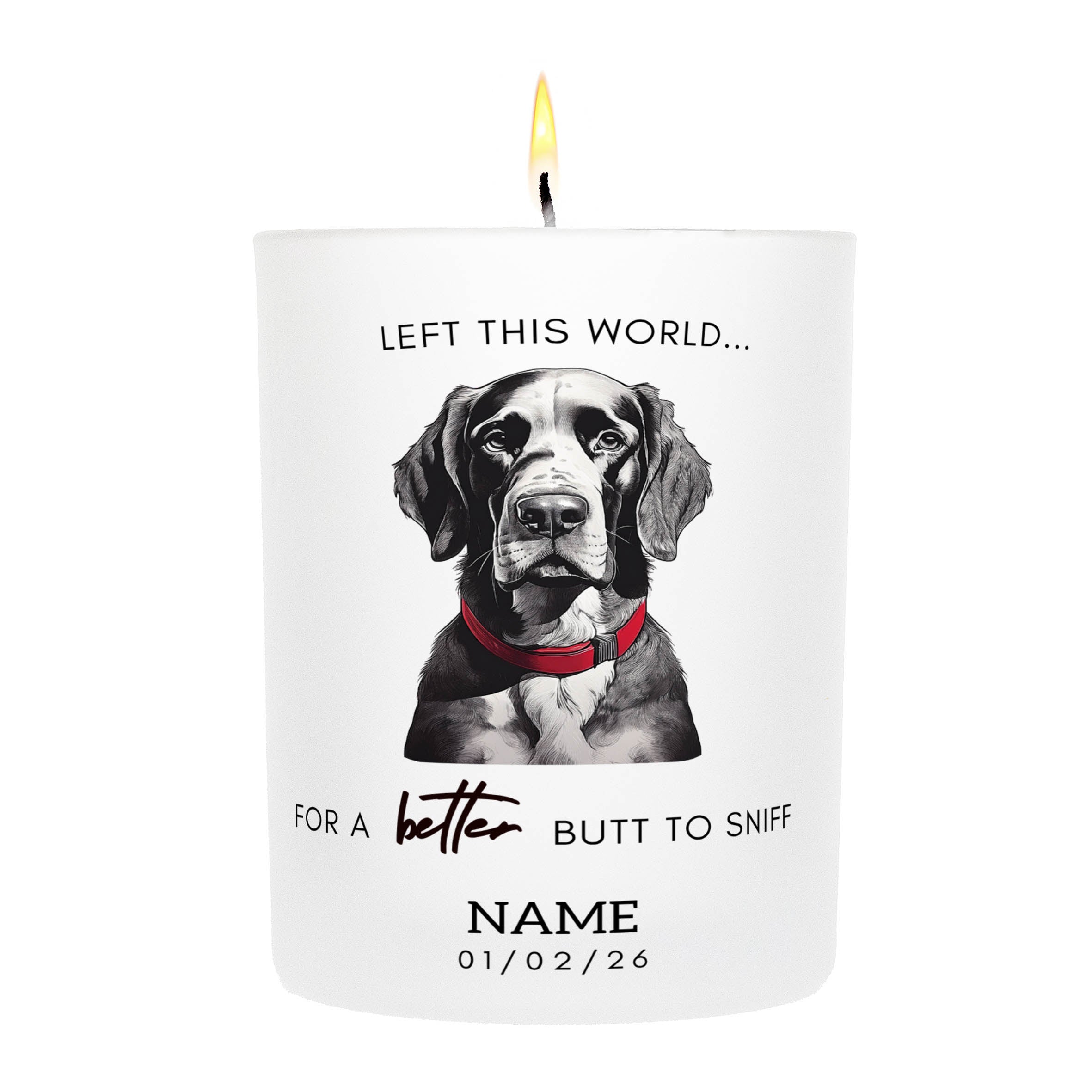 Gordon Setter in Memory Better Butt To Sniff Custom Candle. | Dogsy & Co