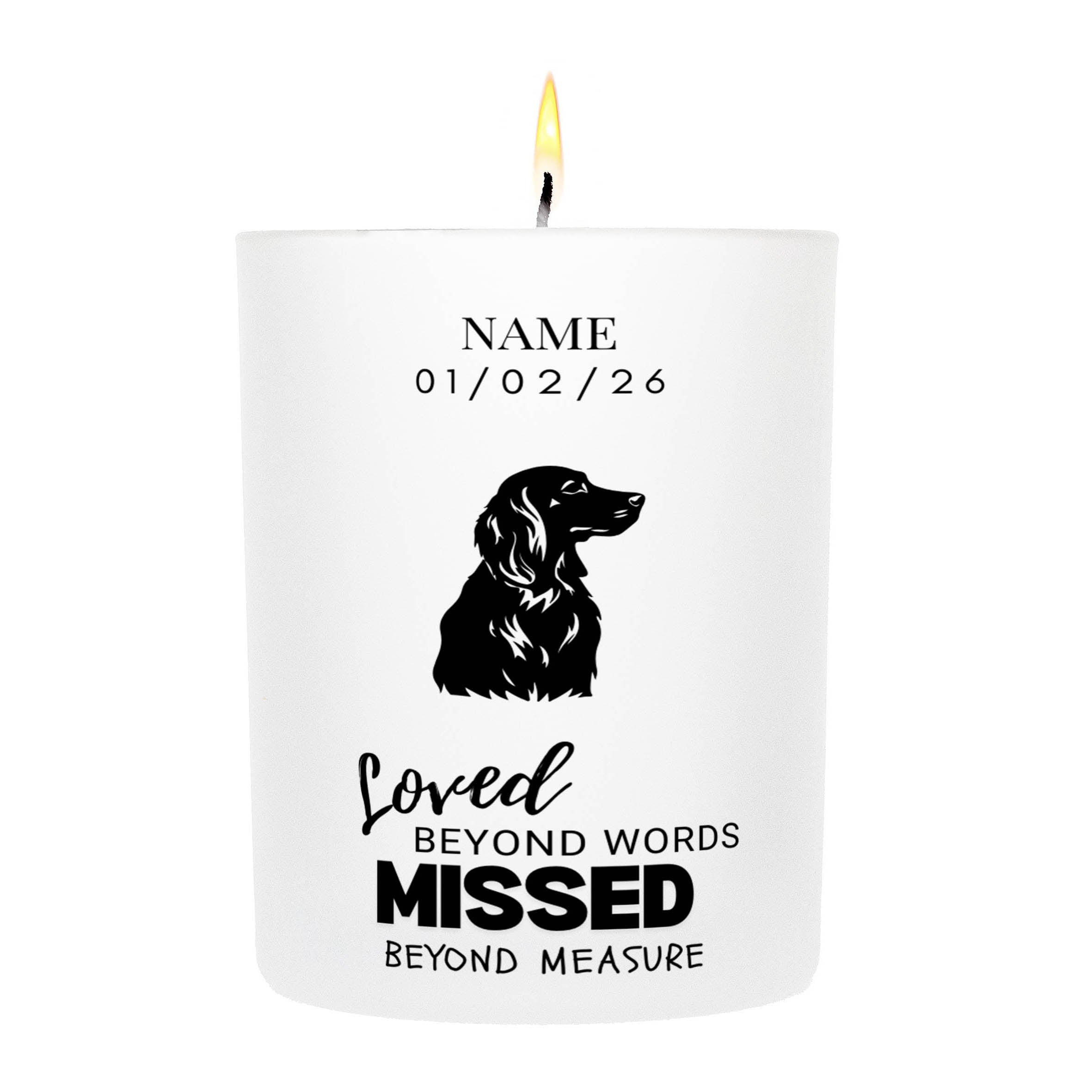 Gordon Setter – Loved Beyond Words, Missed Beyond Measure Custom Candle
