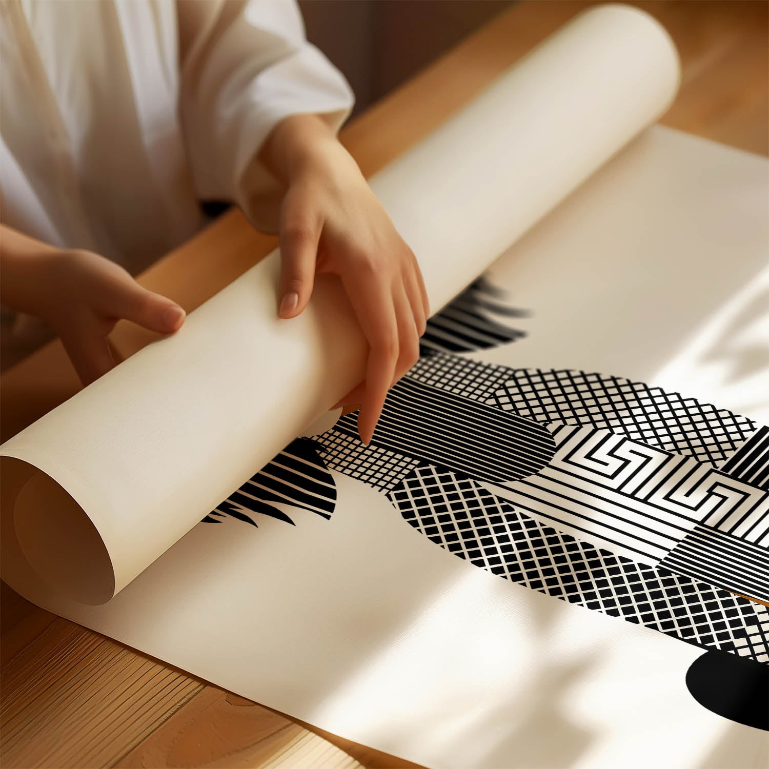 Gordon Setter Geometric Line Art Print - Framed Mockup