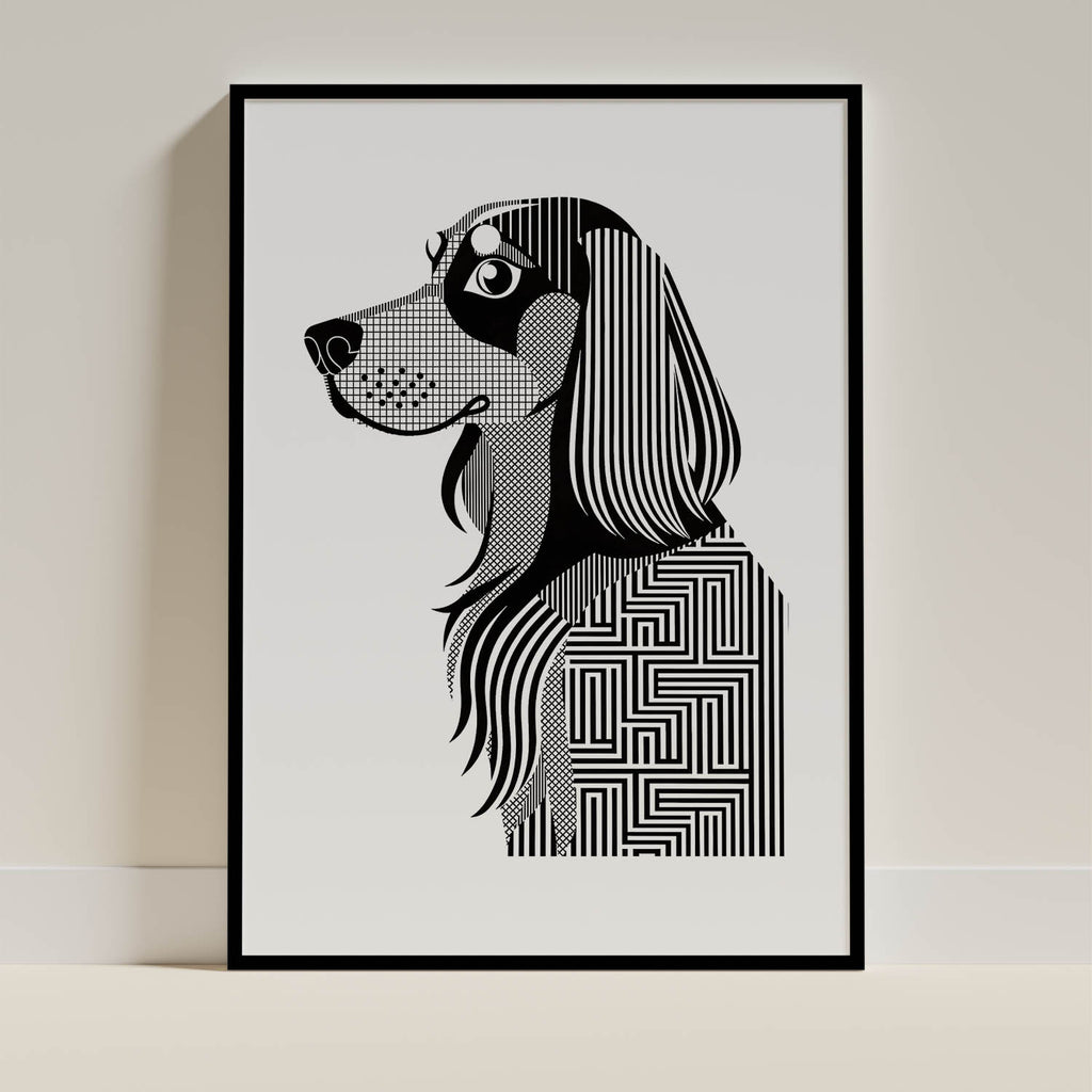 Gordon Setter Geometric Line Art mockup