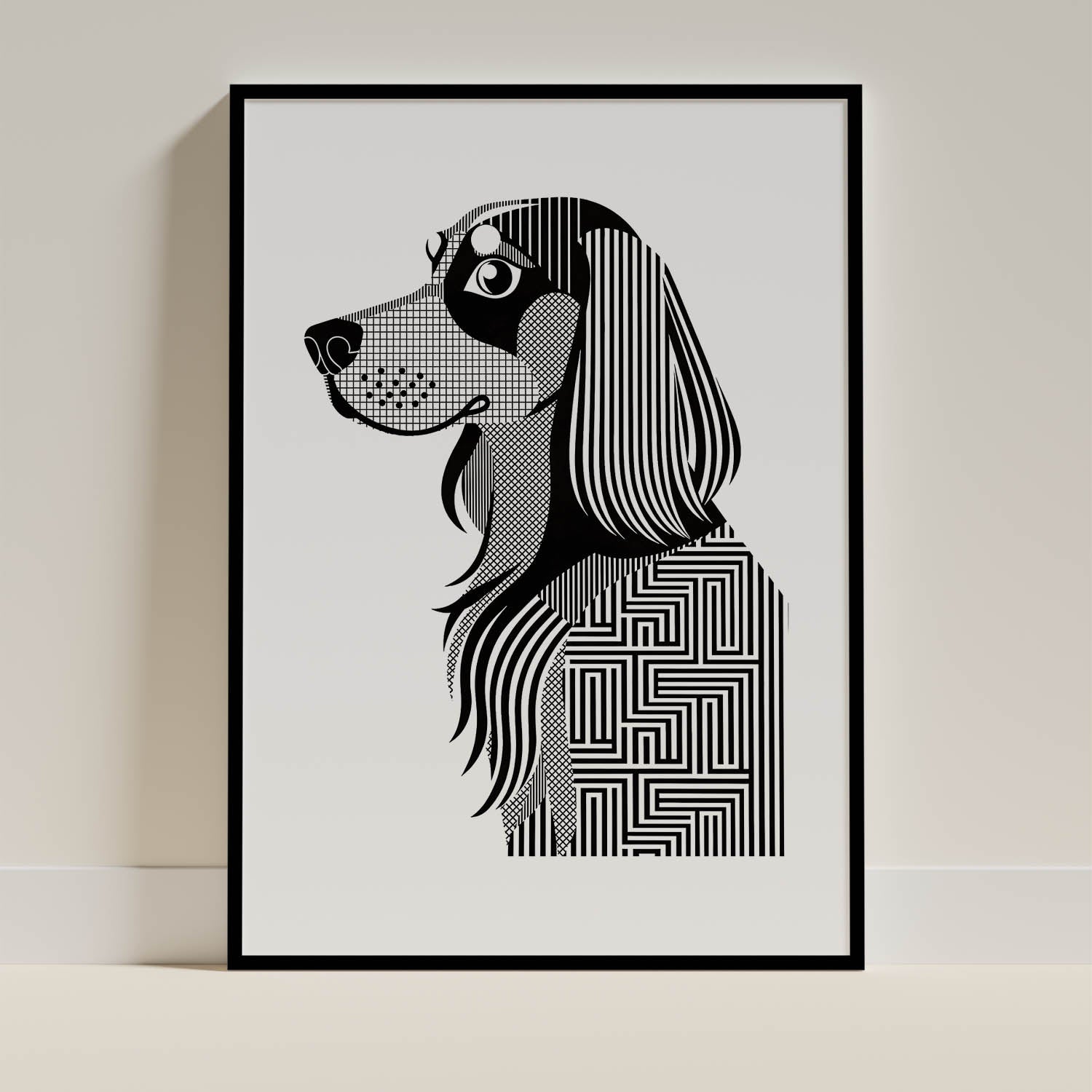Gordon Setter Geometric Line Art mockup