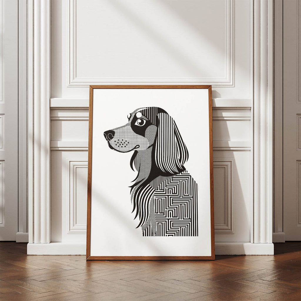 Gordon Setter Geometric Line Art mockup