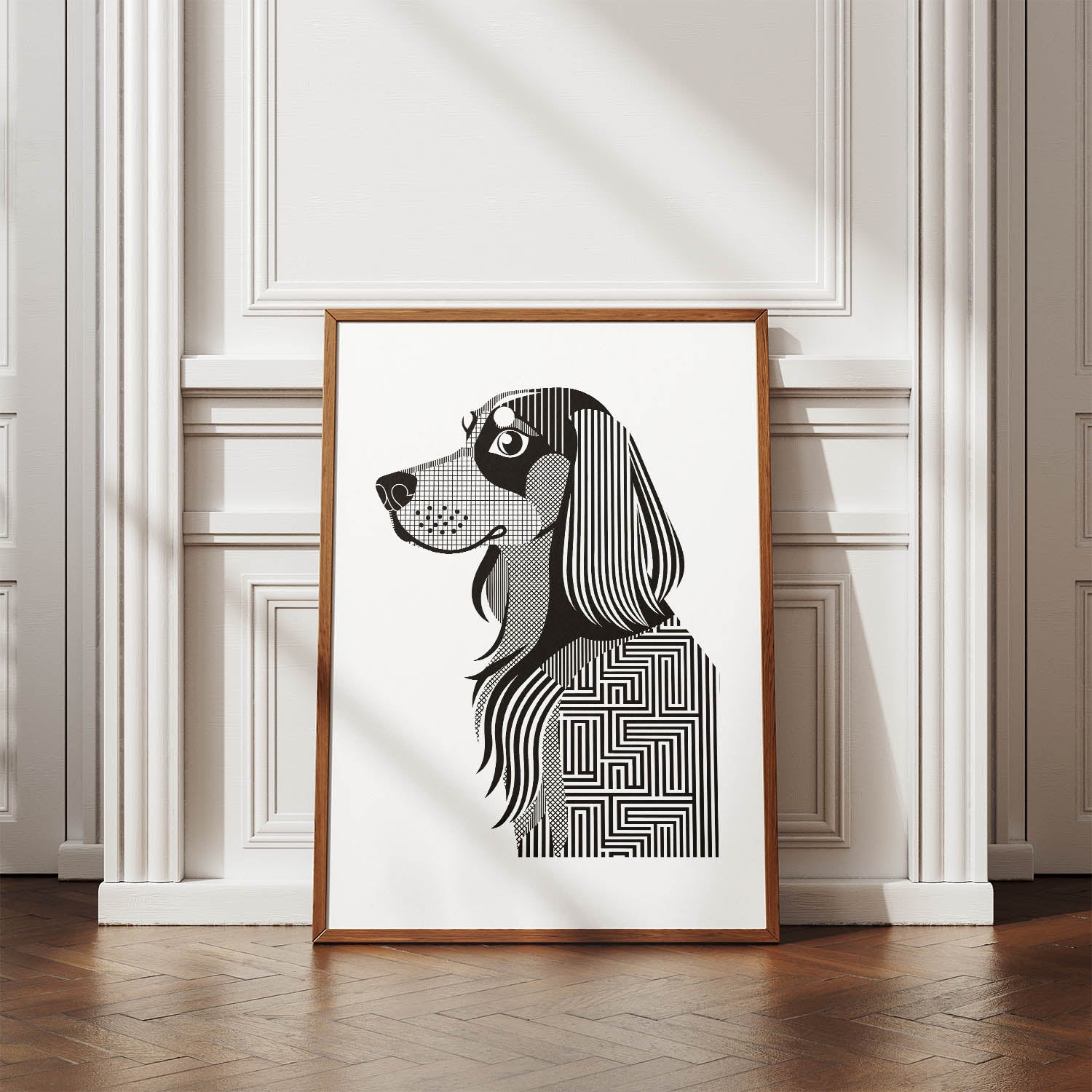 Gordon Setter Geometric Line Art mockup
