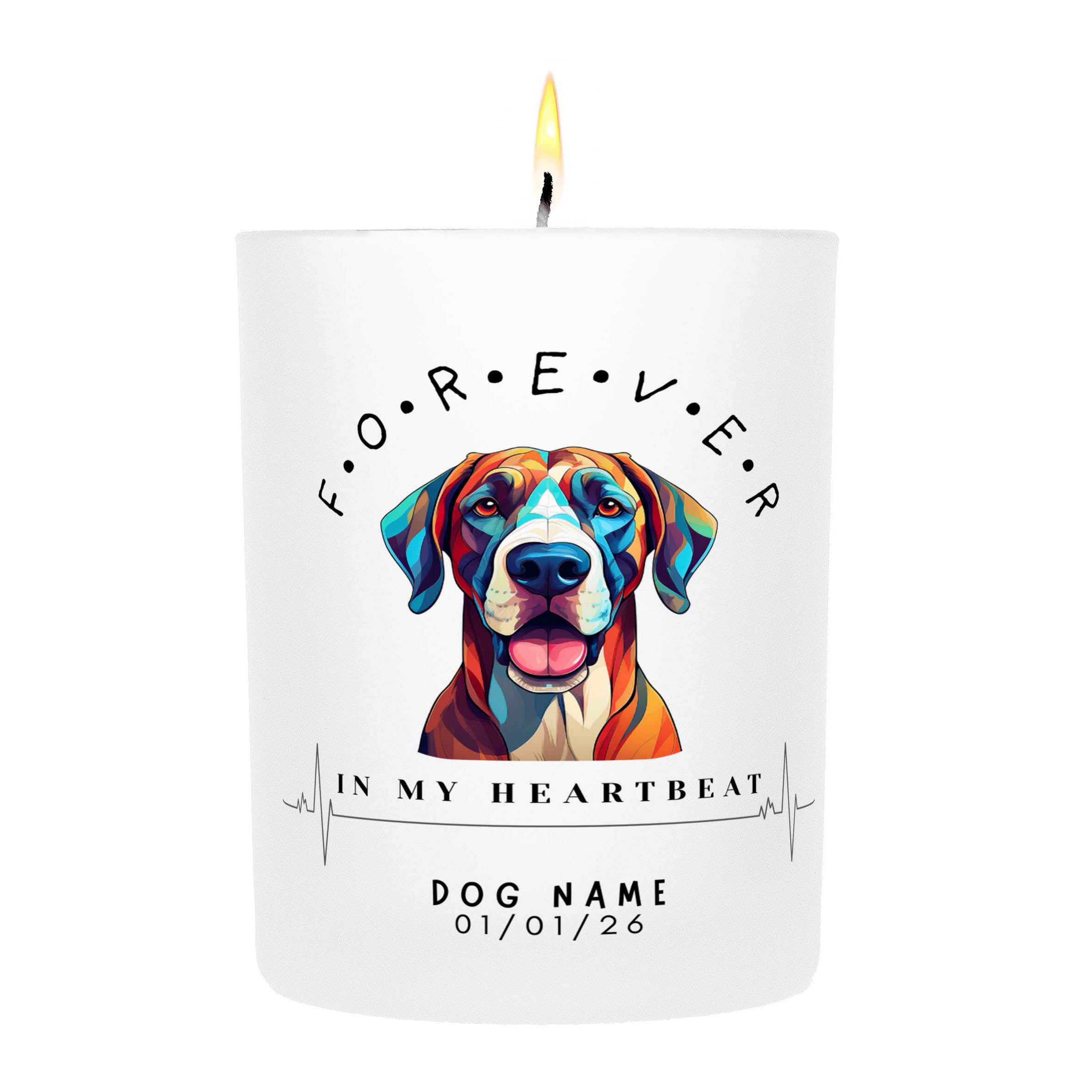 Great Dane – Forever in My Heartbeat Custom Candle
