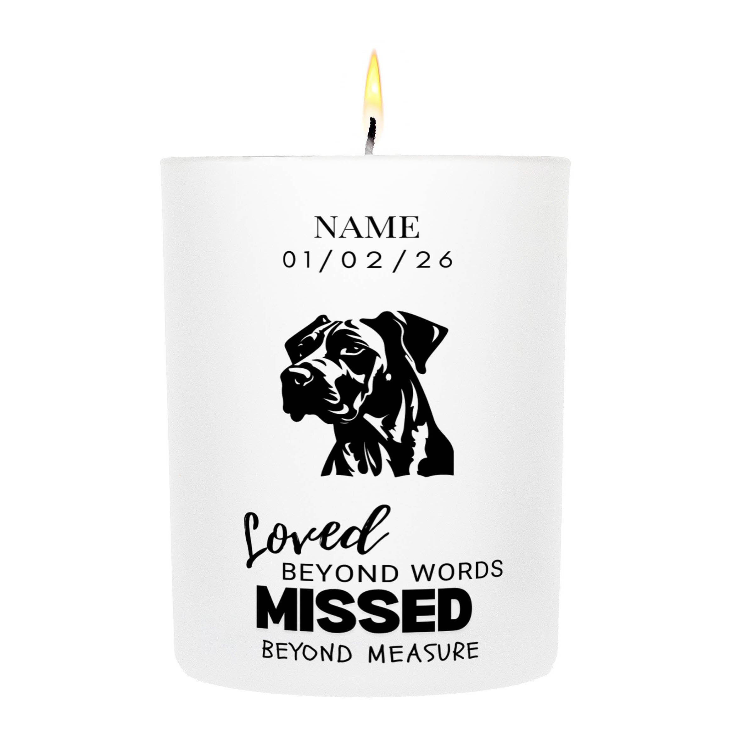 Great Dane – Loved Beyond Words, Missed Beyond Measure Custom Candle
